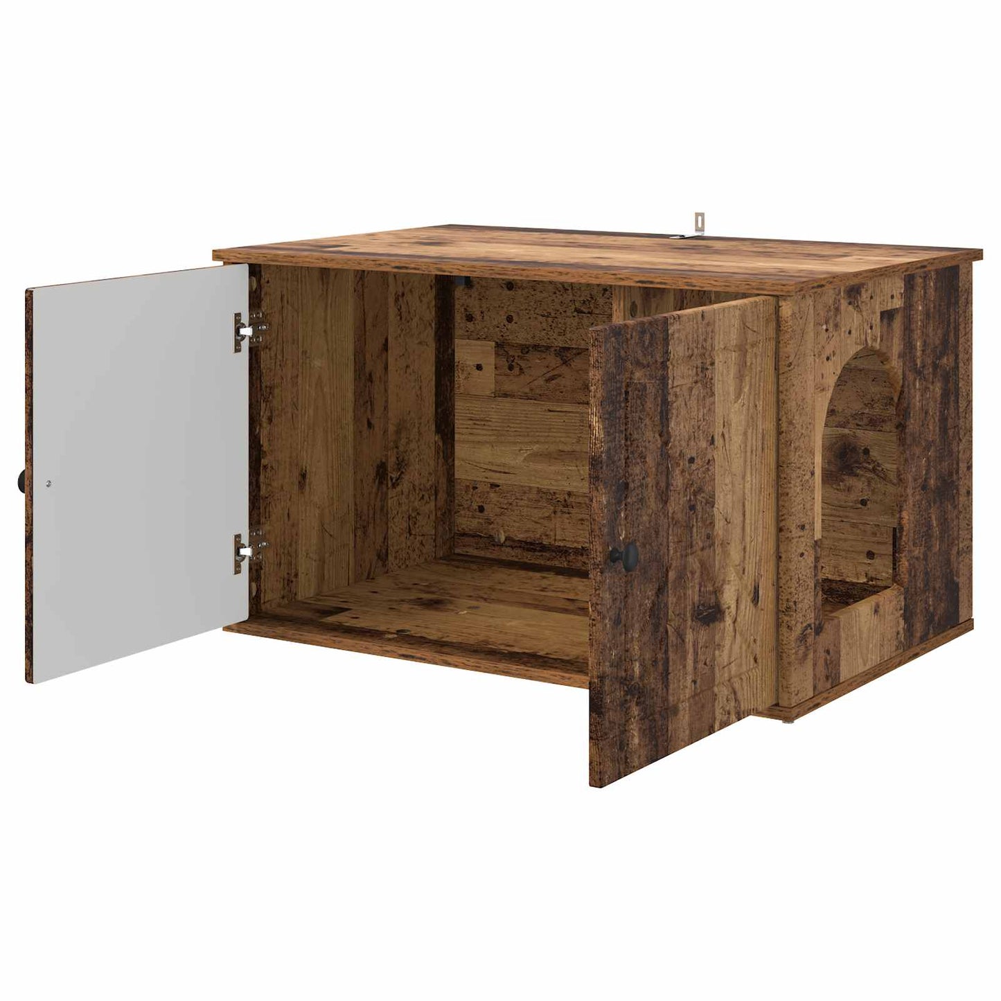 Kattenhuis Oudhout 85 x 55 x 50 cm Bewerkt hout is nu te koop bij PeponiXL, paradijselijk wonen!