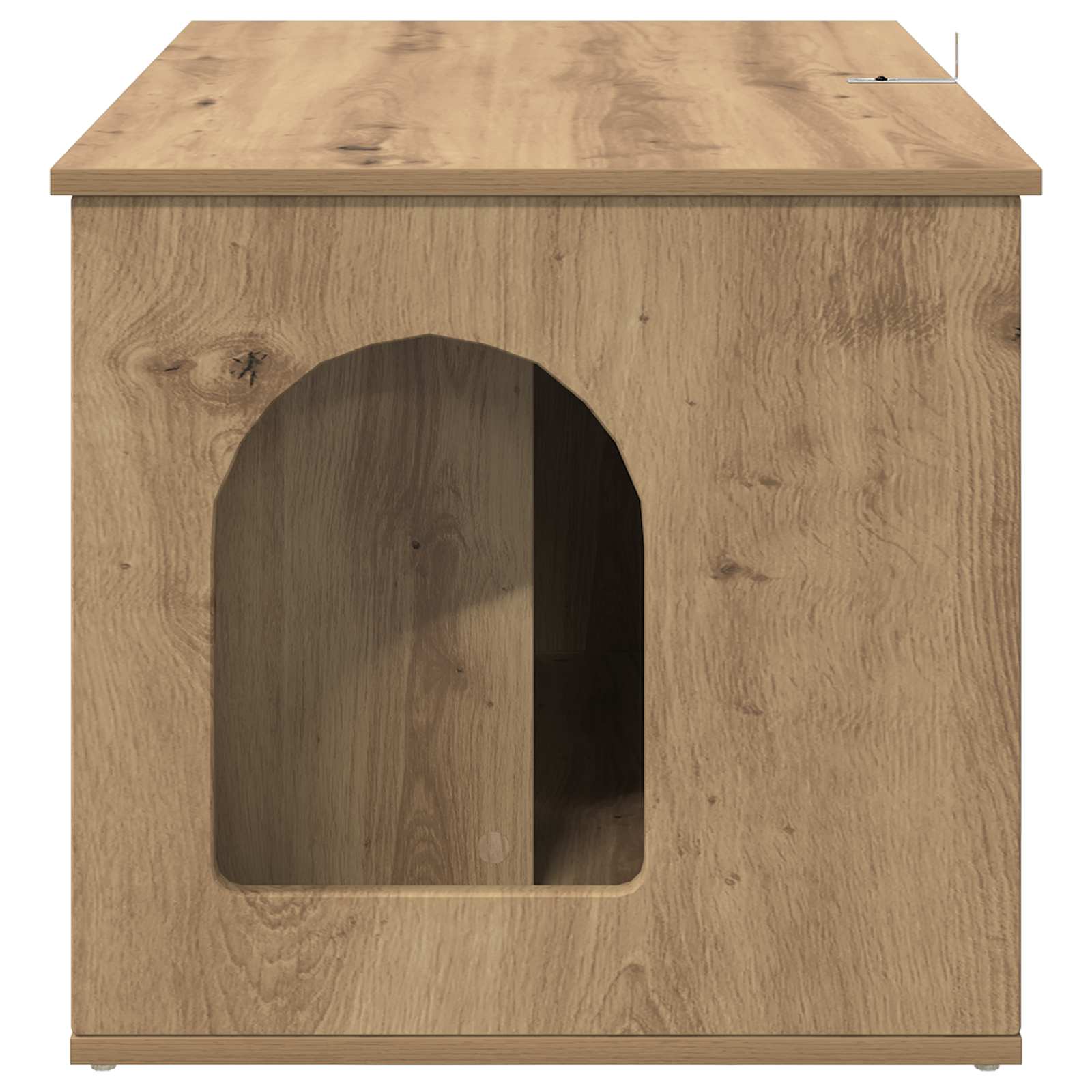 Kattenhuis Ambachtelijk eiken 85 x 55 x 50 cm Bewerkt hout is nu te koop bij PeponiXL, paradijselijk wonen!
