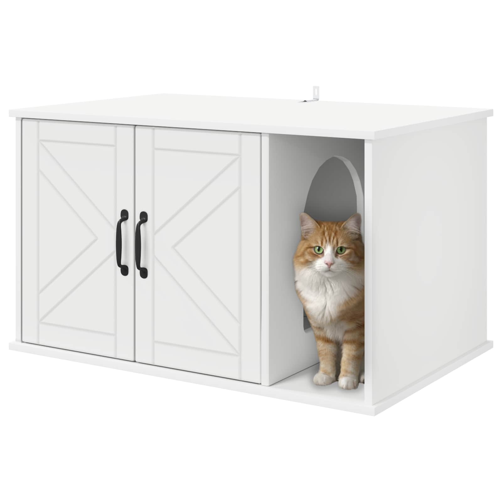 Kattenhuis Wit 85 x 55 x 50 cm Bewerkt hout is nu te koop bij PeponiXL, paradijselijk wonen!