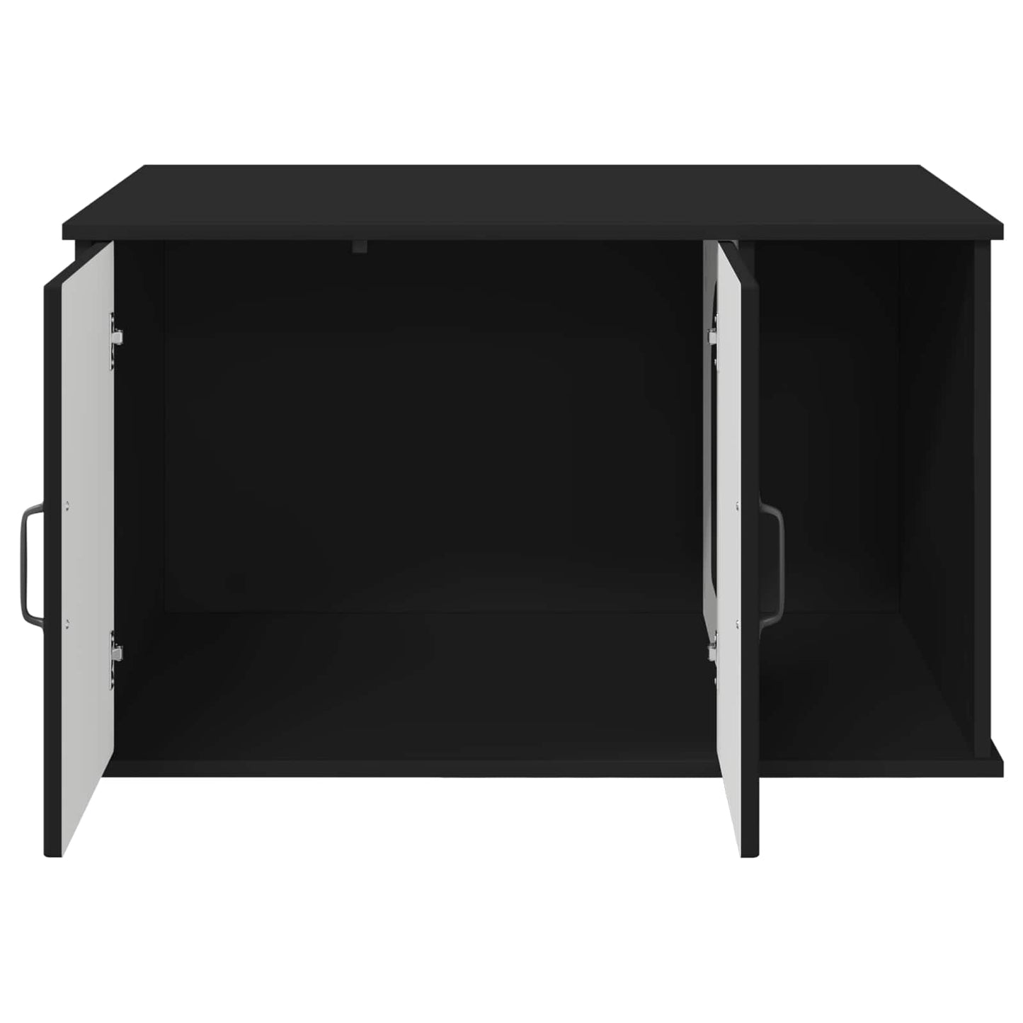 Kattenhuis Zwart 85 x 55 x 50 cm Bewerkt hout is nu te koop bij PeponiXL, paradijselijk wonen!