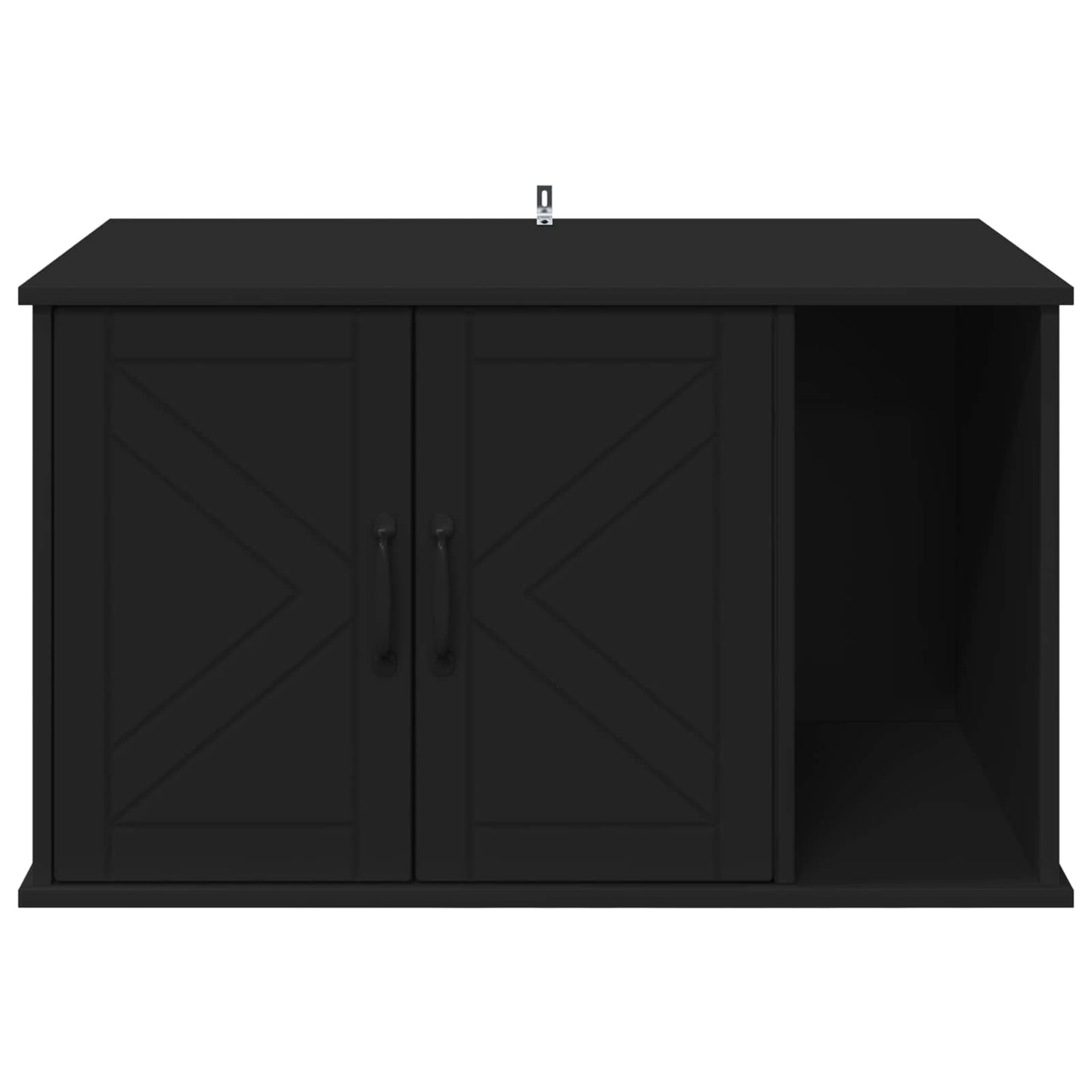 Kattenhuis Zwart 85 x 55 x 50 cm Bewerkt hout is nu te koop bij PeponiXL, paradijselijk wonen!