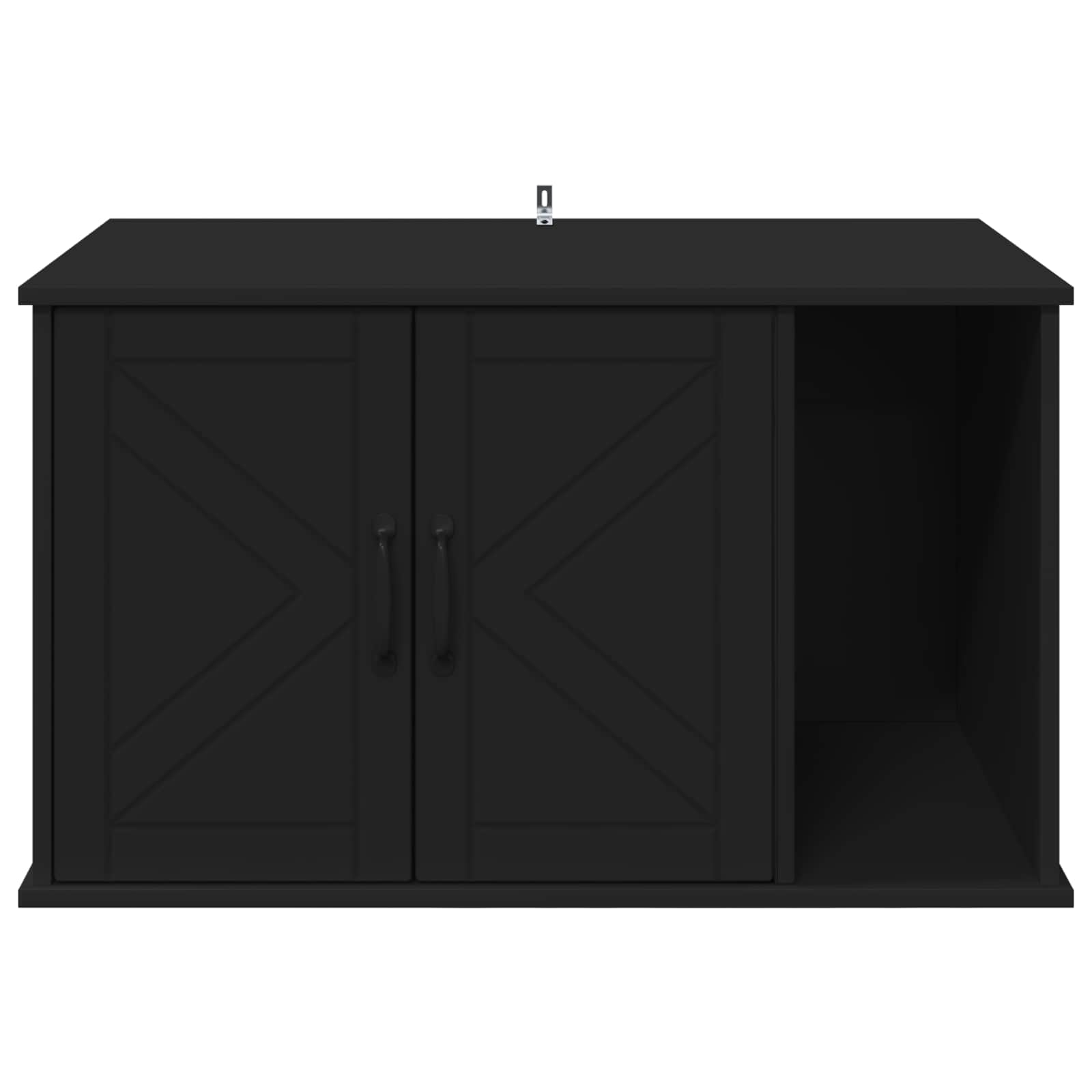 Kattenhuis Zwart 85 x 55 x 50 cm Bewerkt hout is nu te koop bij PeponiXL, paradijselijk wonen!