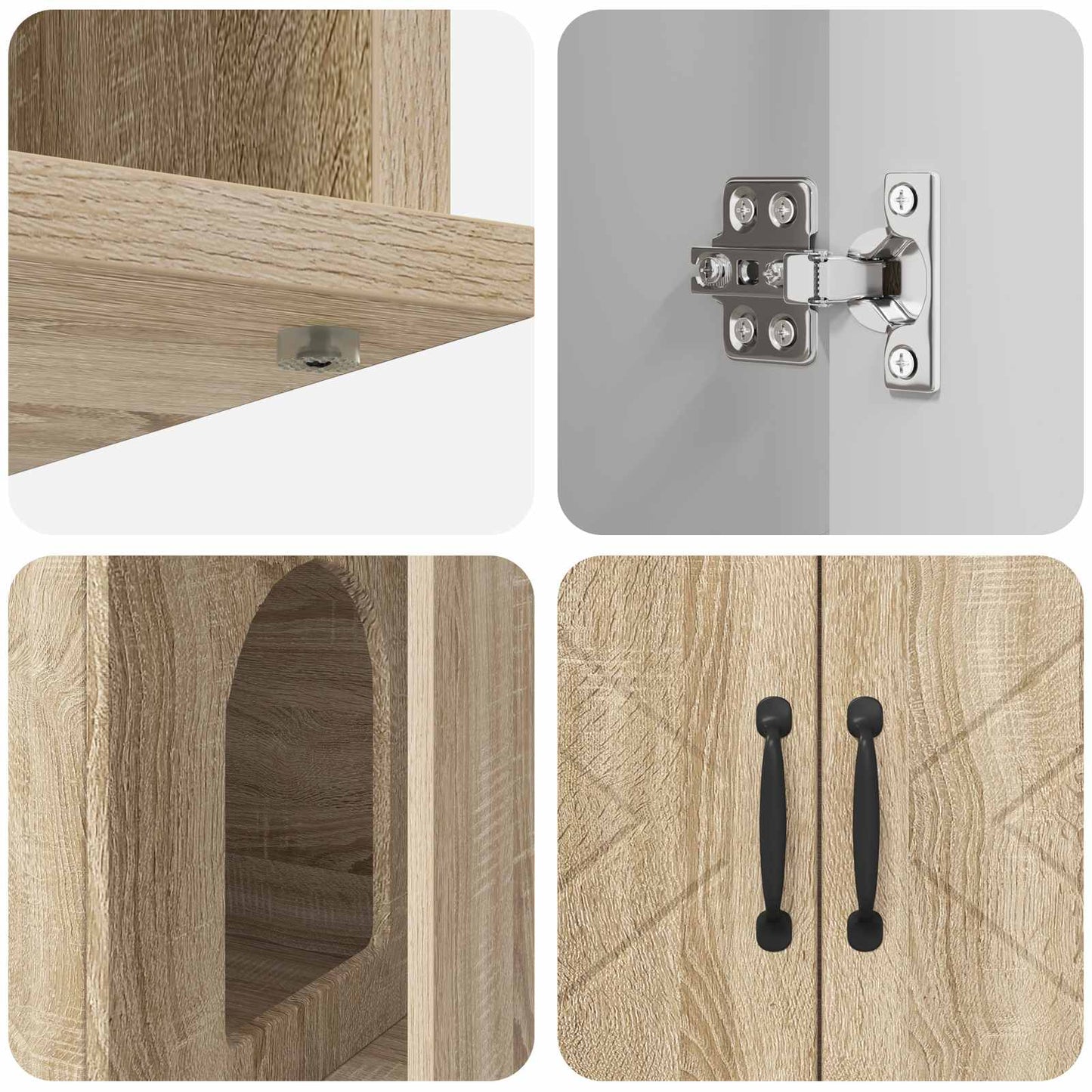 Kattenhuis Sonoma 85 x 55 x 50 cm Bewerkt hout is nu te koop bij PeponiXL, paradijselijk wonen!