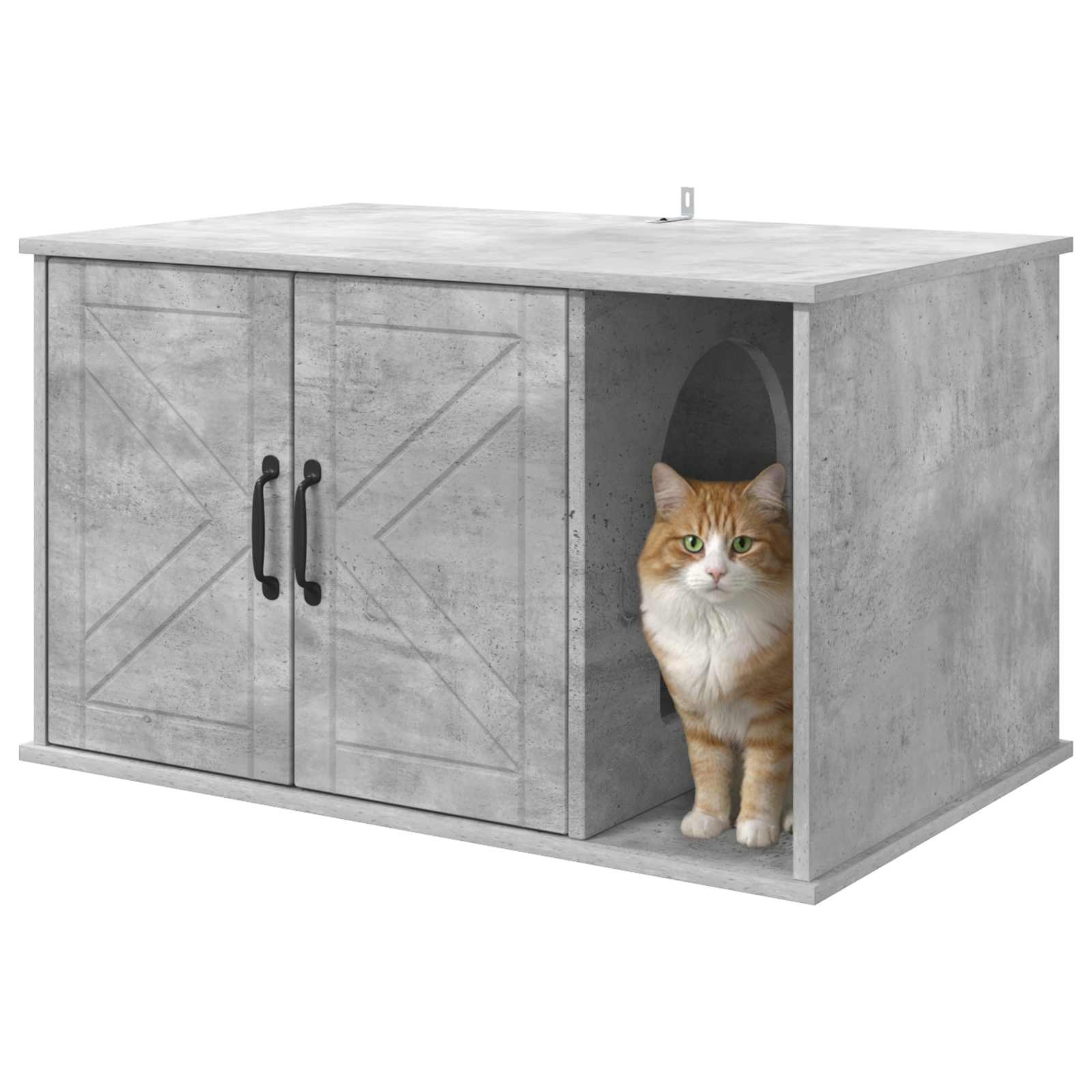 Kattenhuis Beton 85 x 55 x 50 cm Bewerkt hout is nu te koop bij PeponiXL, paradijselijk wonen!