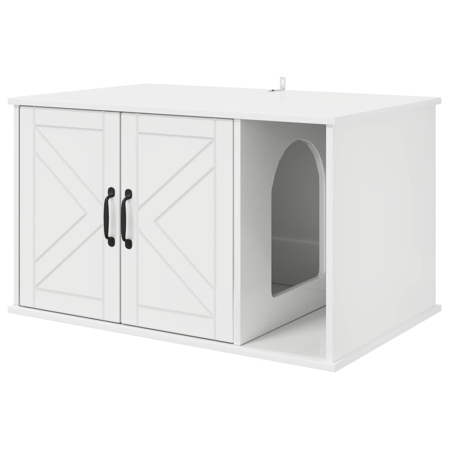 Kattenhuis Glanzend Wit 85 x 55 x 50 cm Bewerkt hout is nu te koop bij PeponiXL, paradijselijk wonen!