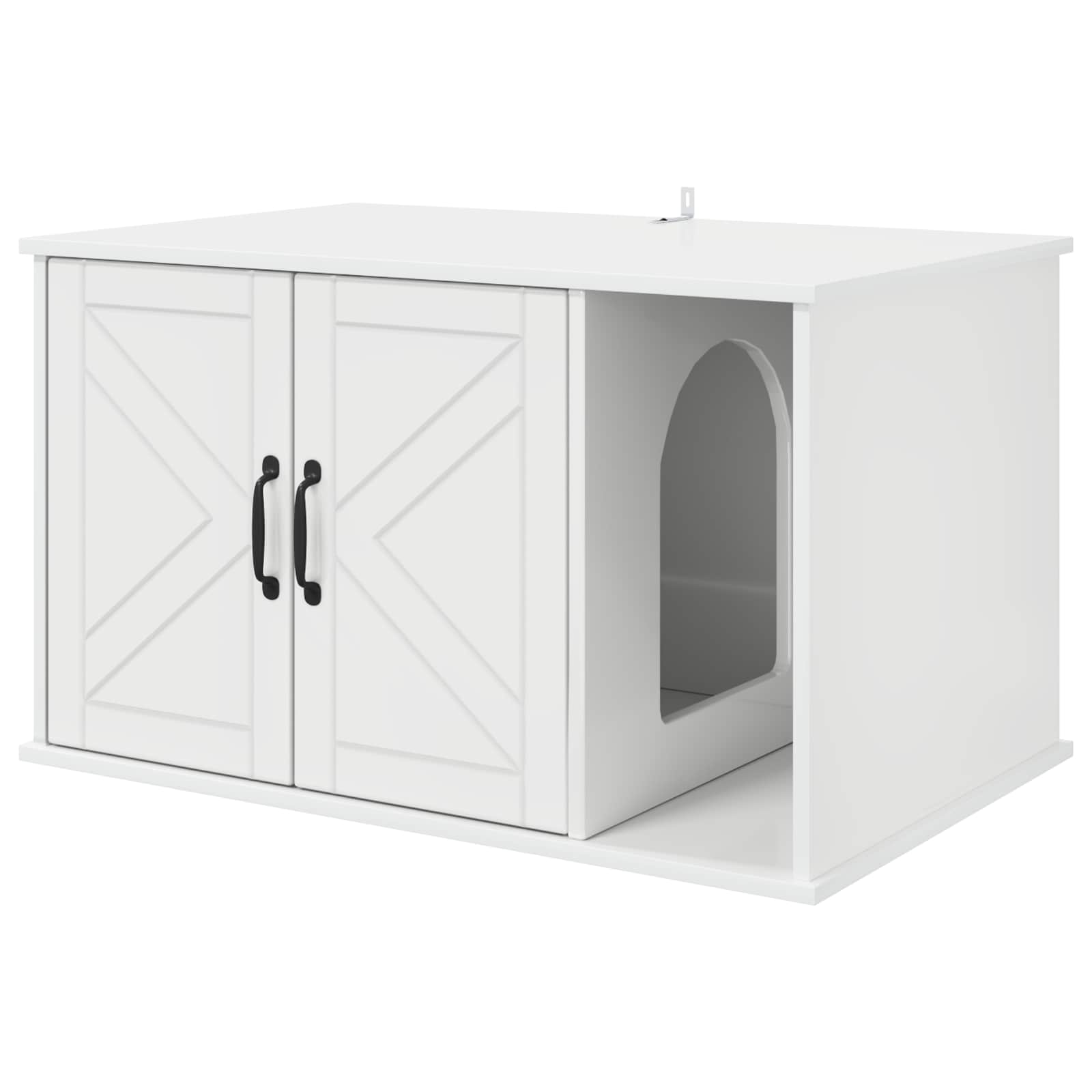 Kattenhuis Glanzend Wit 85 x 55 x 50 cm Bewerkt hout is nu te koop bij PeponiXL, paradijselijk wonen!