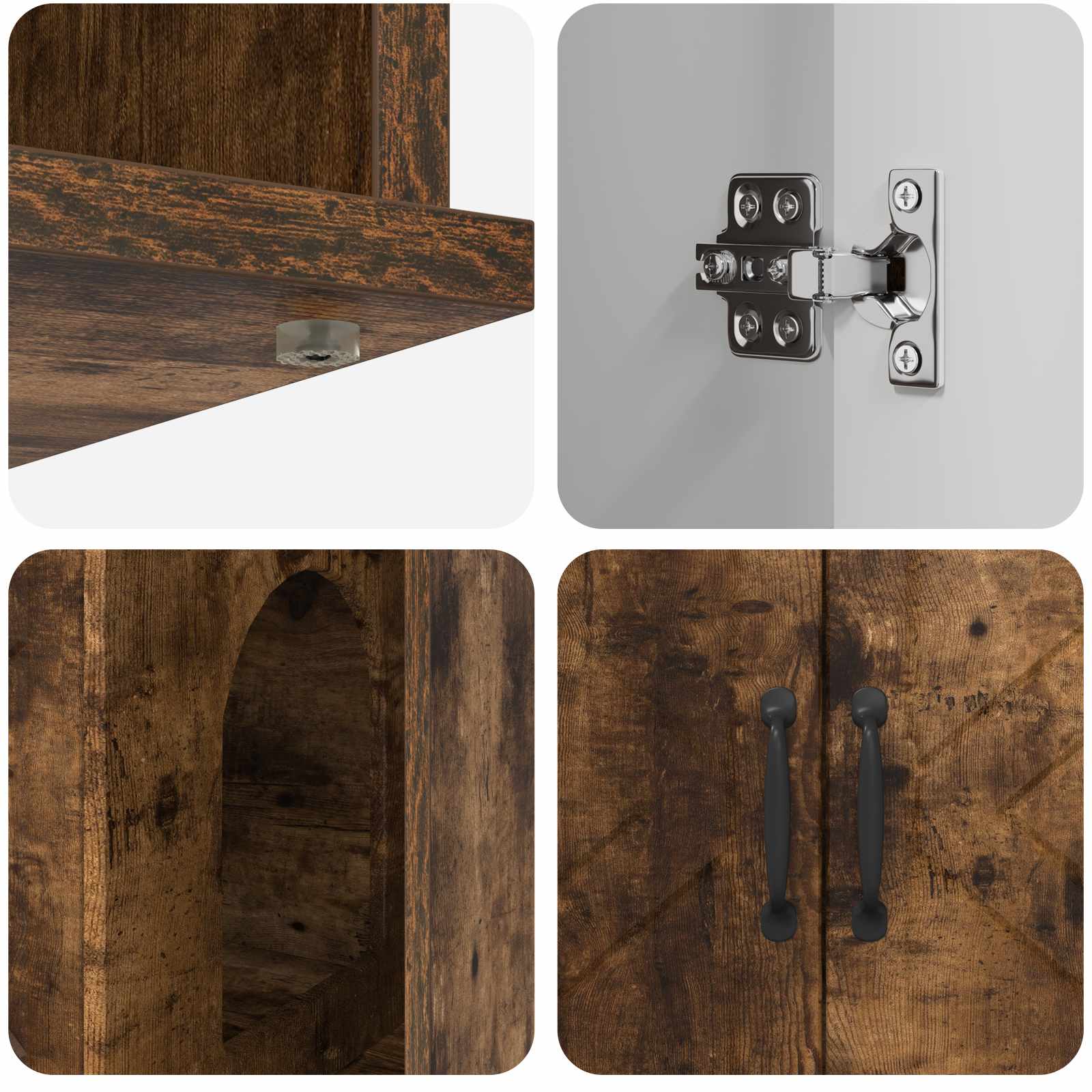 Kattenhuis Gerookt eiken 85 x 55 x 50 cm Bewerkt hout is nu te koop bij PeponiXL, paradijselijk wonen!