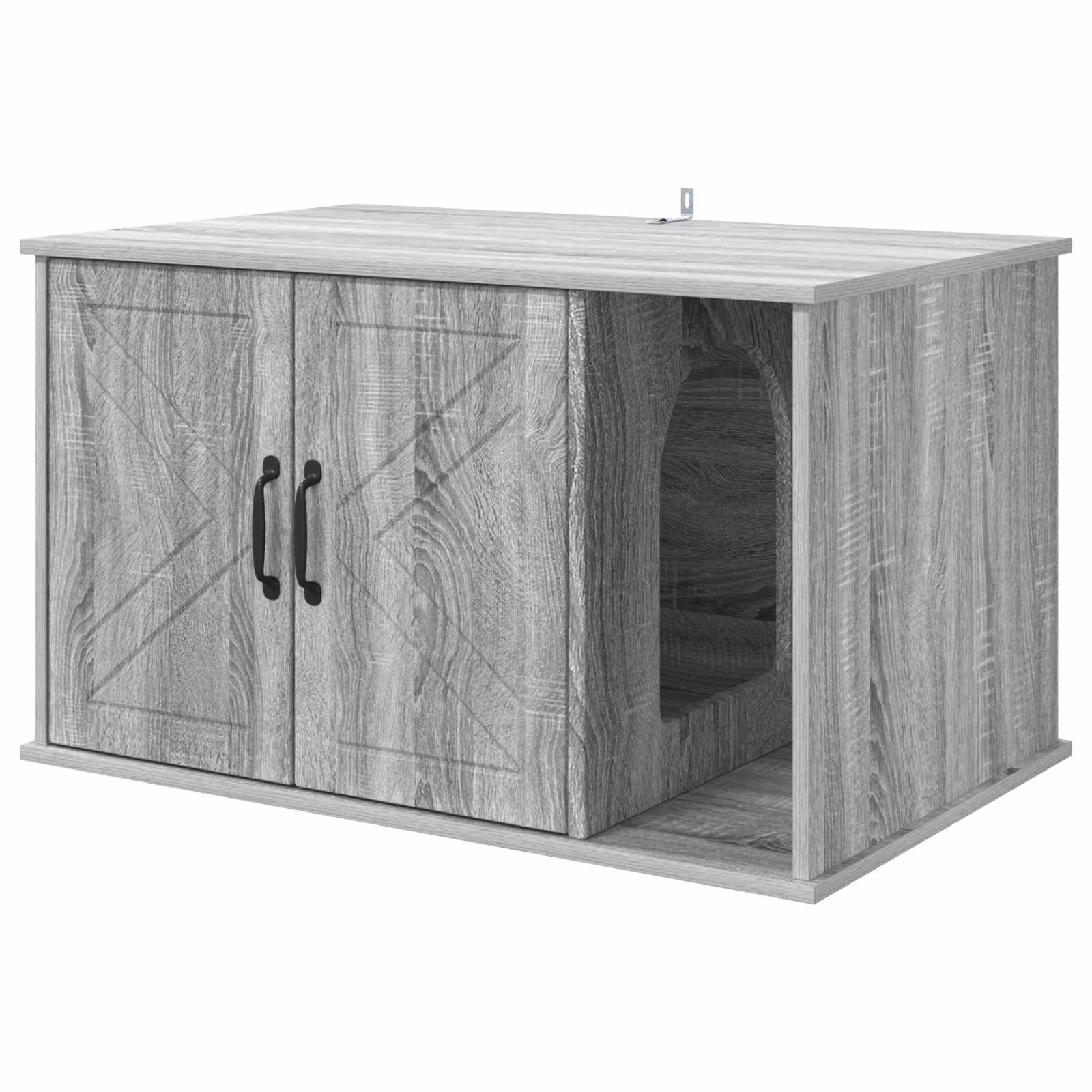 Kattenhuis Grijs Sonoma 85 x 55 x 50 cm Bewerkt hout is nu te koop bij PeponiXL, paradijselijk wonen!