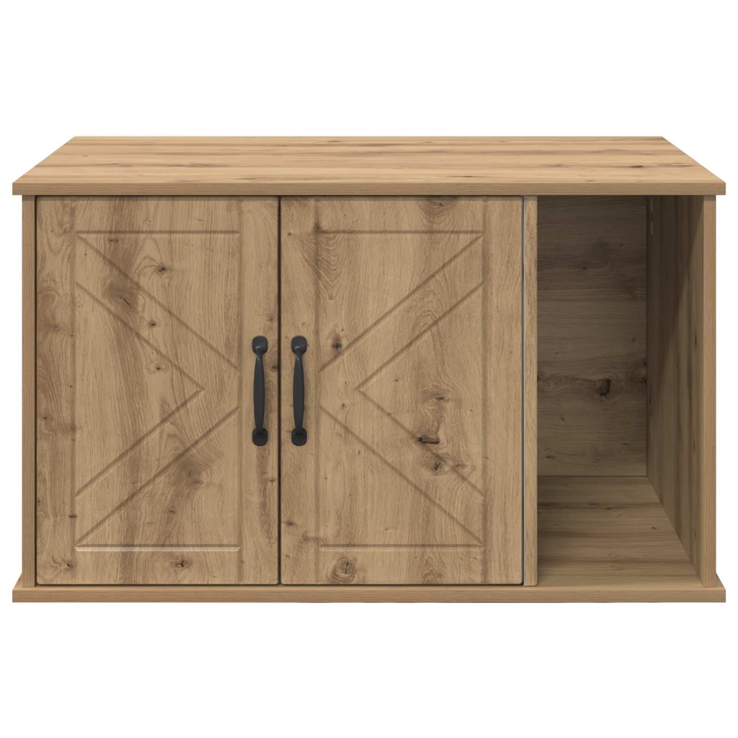 Kattenhuis Ambachtelijk eiken 85 x 55 x 50 cm Bewerkt hout is nu te koop bij PeponiXL, paradijselijk wonen!