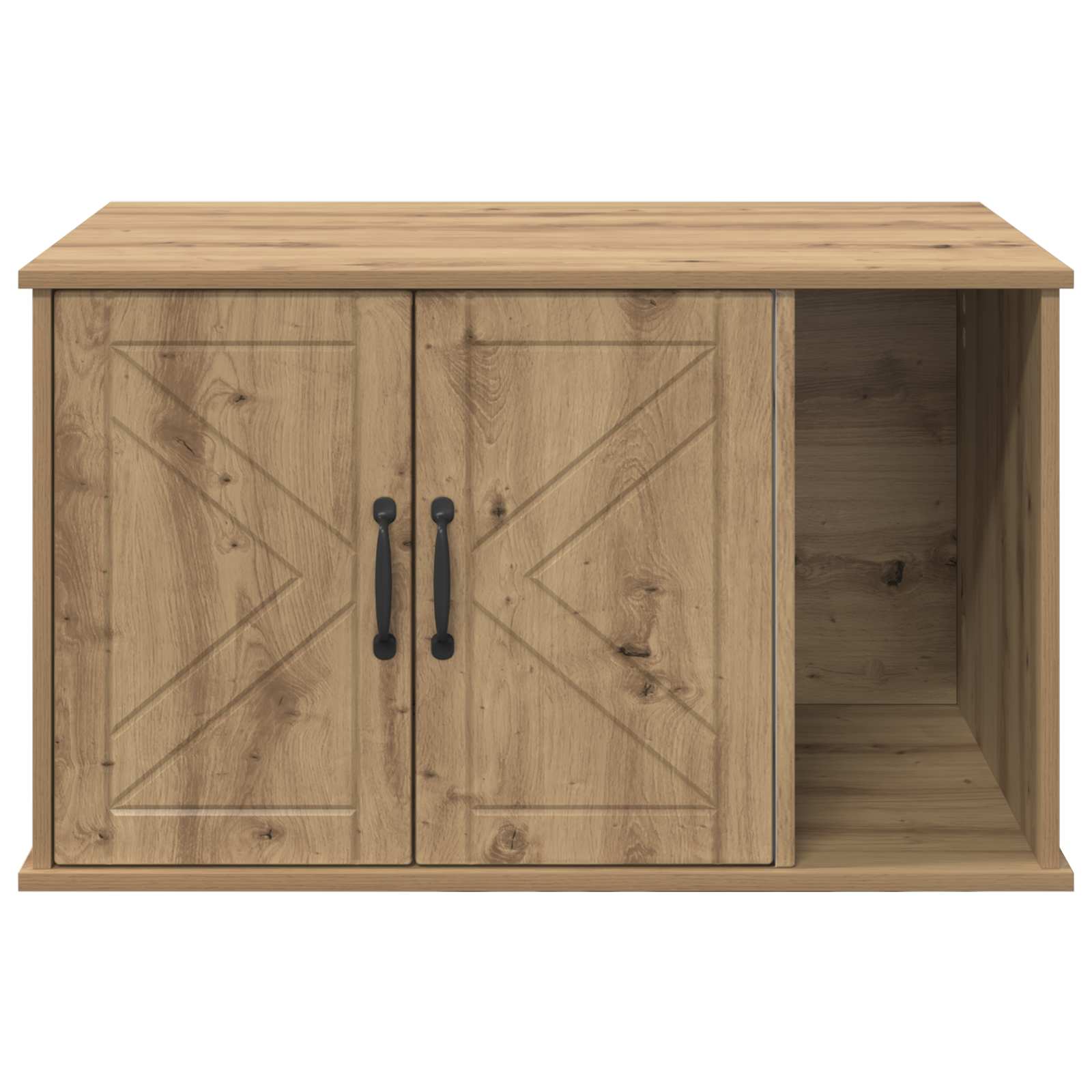 Kattenhuis Ambachtelijk eiken 85 x 55 x 50 cm Bewerkt hout is nu te koop bij PeponiXL, paradijselijk wonen!
