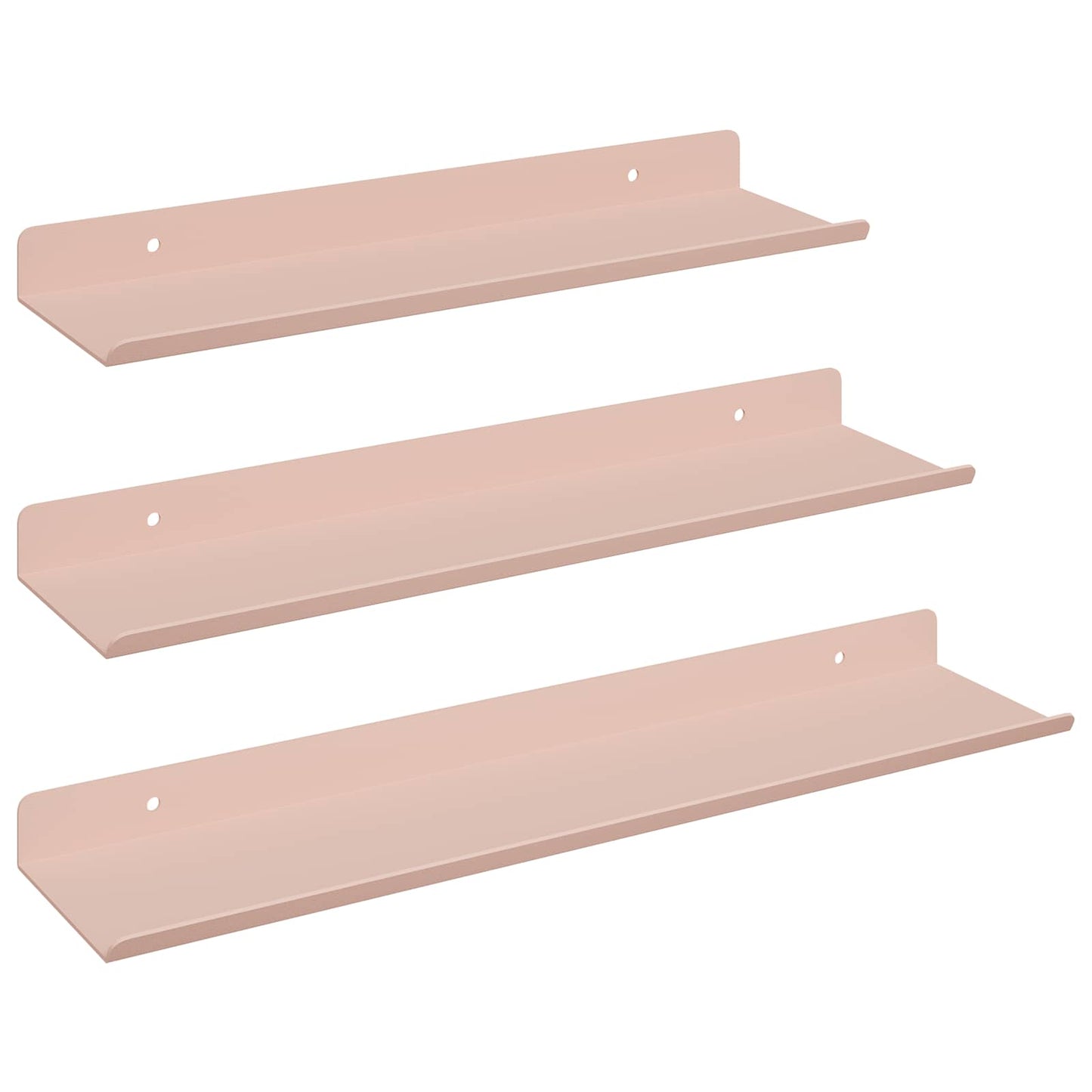 Drijvende plank Wandgemonteerd 3 pcs Roze 40 x 9 x 2,5 cm Staal is nu te koop bij PeponiXL, paradijselijk wonen!