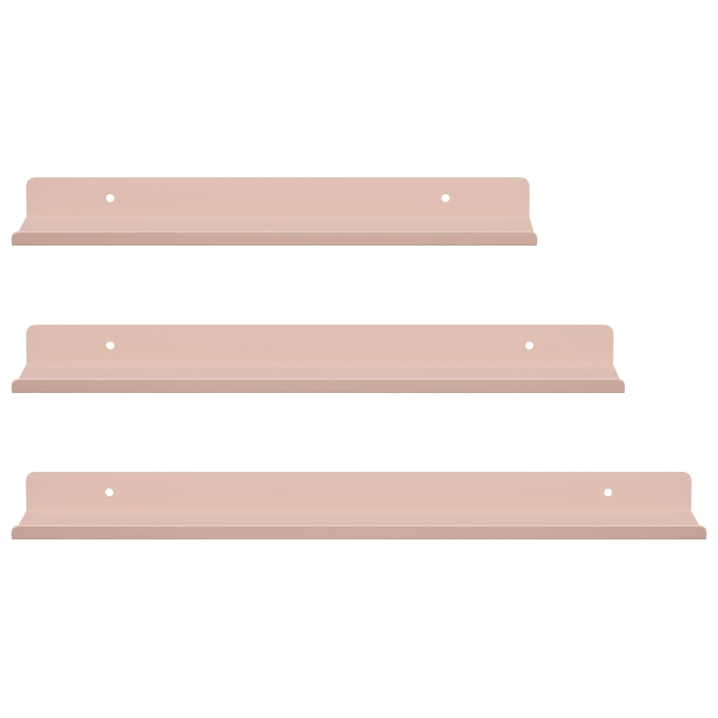 Drijvende plank Wandgemonteerd 3 pcs Roze 40 x 9 x 2,5 cm Staal is nu te koop bij PeponiXL, paradijselijk wonen!