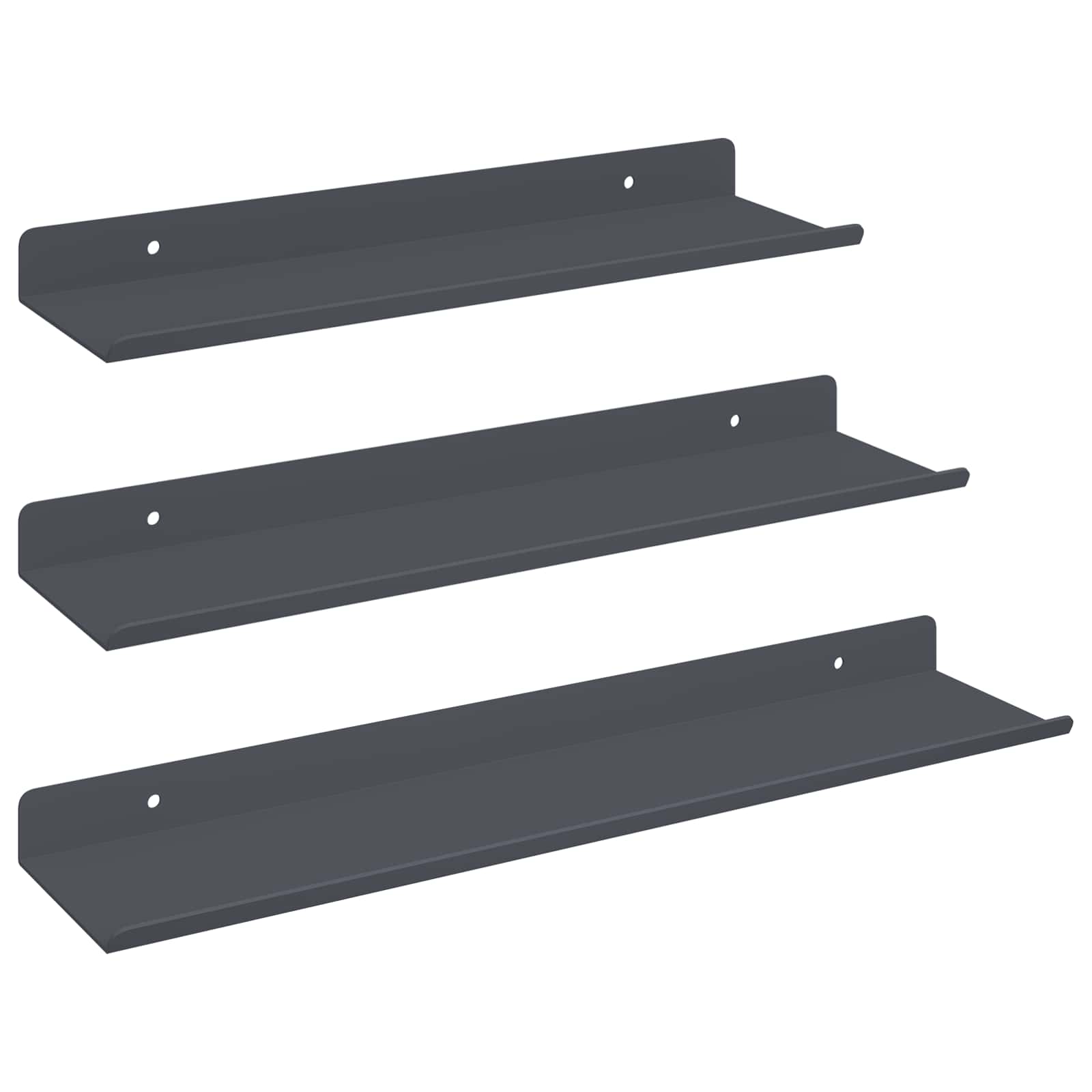Drijvende plank 3 pcs Antraciet 40 x 9 x 2,5 cm Staal is nu te koop bij PeponiXL, paradijselijk wonen!