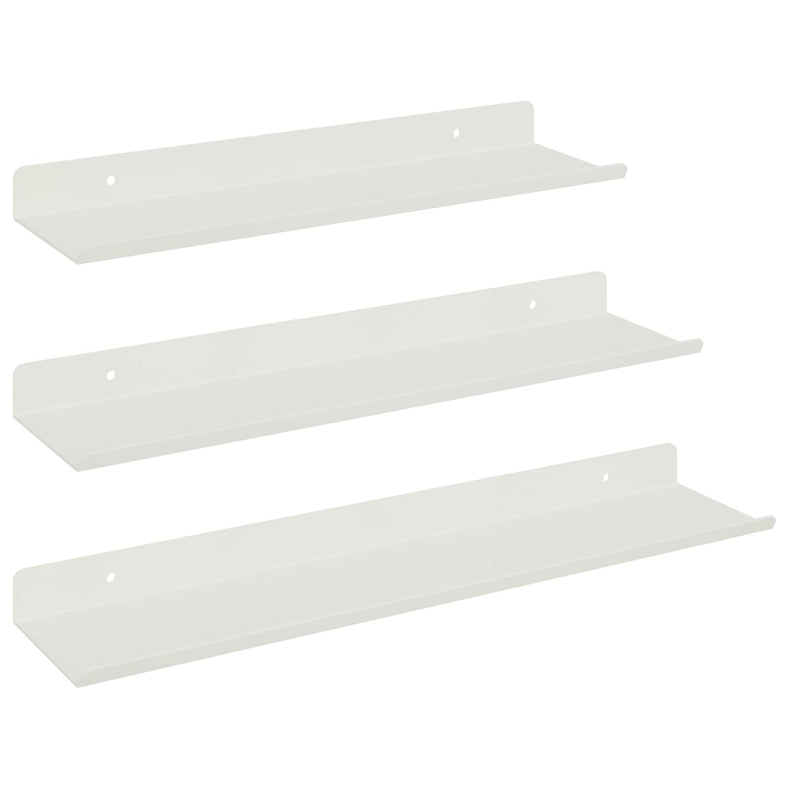 Drijvende plank Wandgemonteerd 3 pcs Wit 40 x 9 x 2,5 cm Staal is nu te koop bij PeponiXL, paradijselijk wonen!