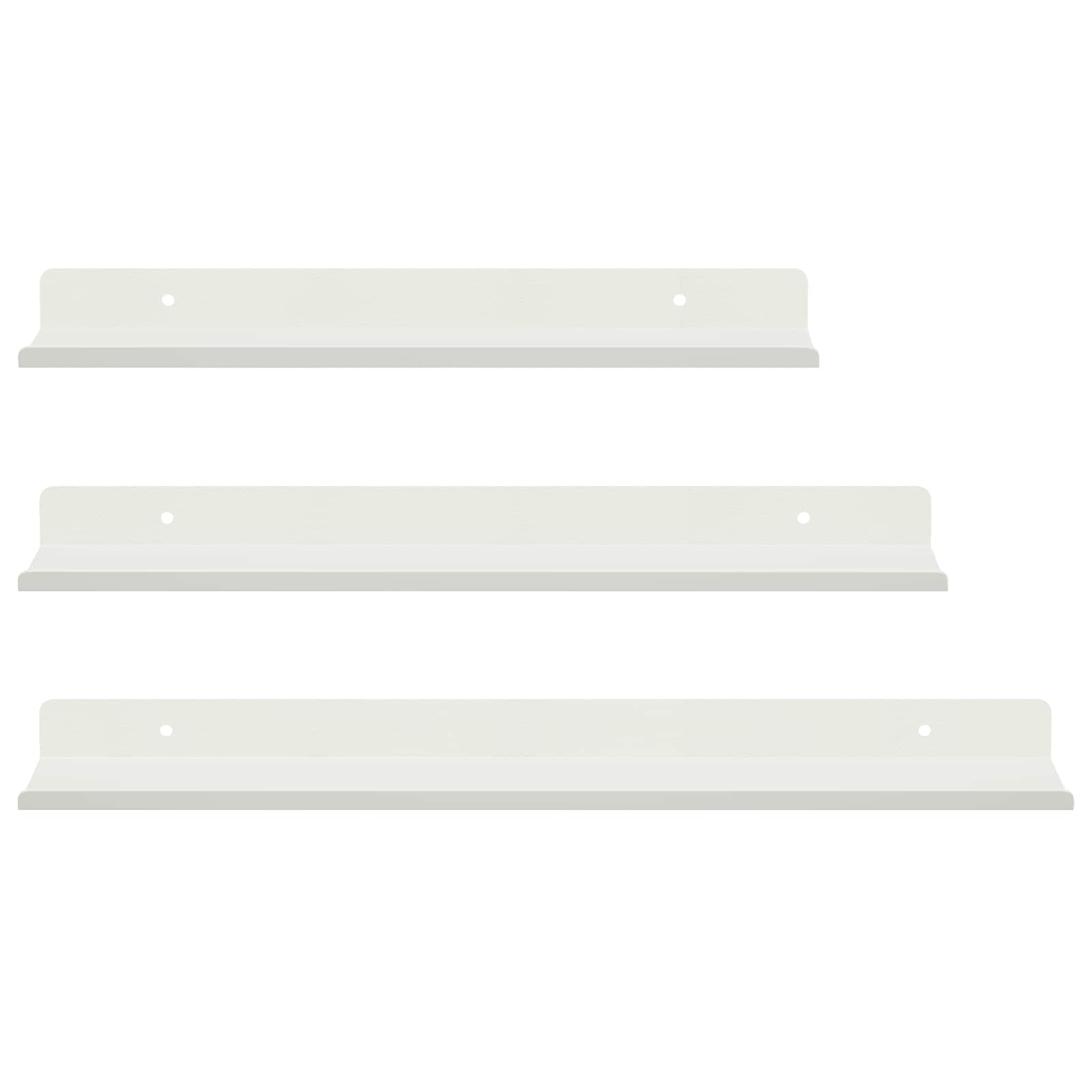 Drijvende plank Wandgemonteerd 3 pcs Wit 40 x 9 x 2,5 cm Staal is nu te koop bij PeponiXL, paradijselijk wonen!