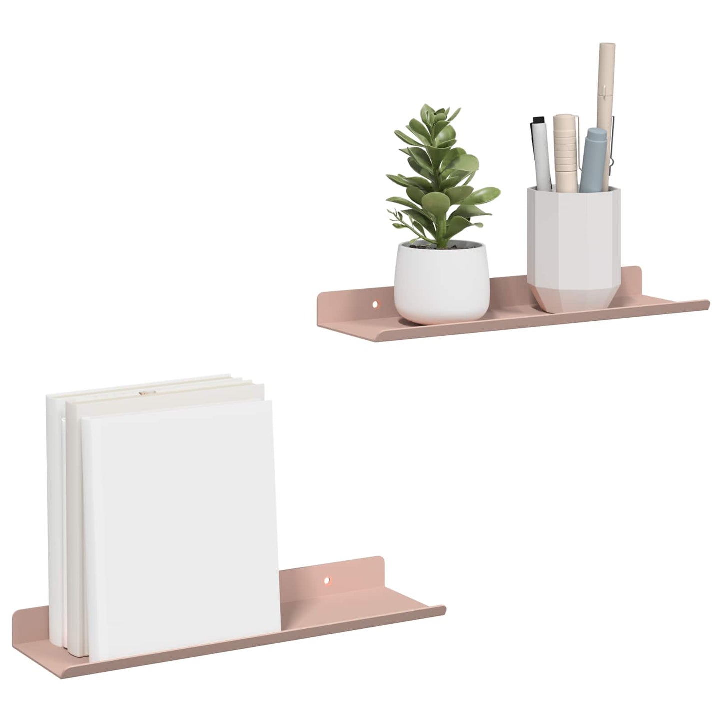 Drijvende plank Wandgemonteerd 2 pcs Roze 30 x 9 x 2,5 cm Staal is nu te koop bij PeponiXL, paradijselijk wonen!