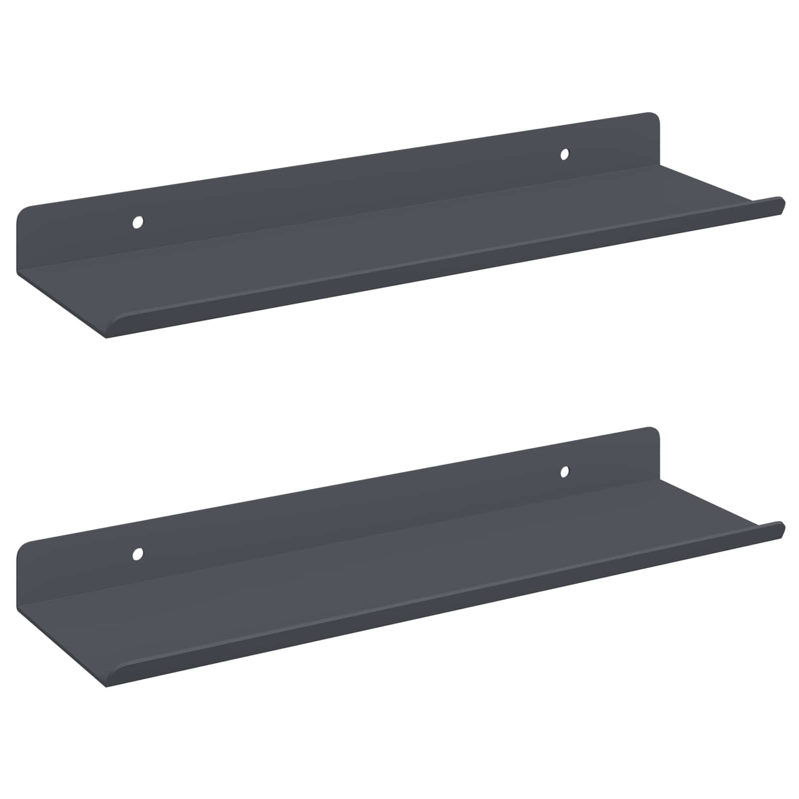 Drijvende plank 2 pcs Antraciet 30 x 9 x 2,5 cm Staal is nu te koop bij PeponiXL, paradijselijk wonen!