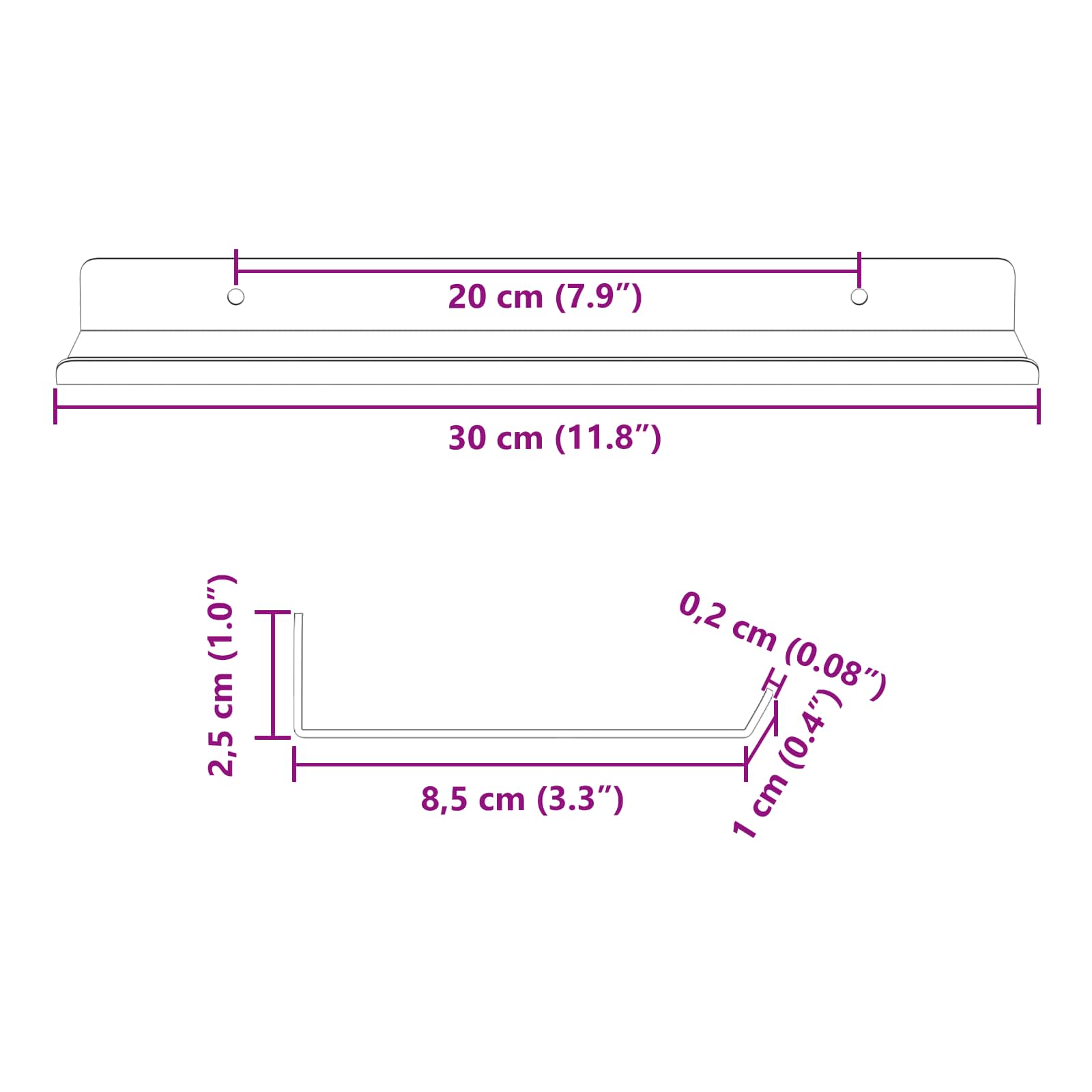Drijvende plank 2 pcs Antraciet 30 x 9 x 2,5 cm Staal is nu te koop bij PeponiXL, paradijselijk wonen!