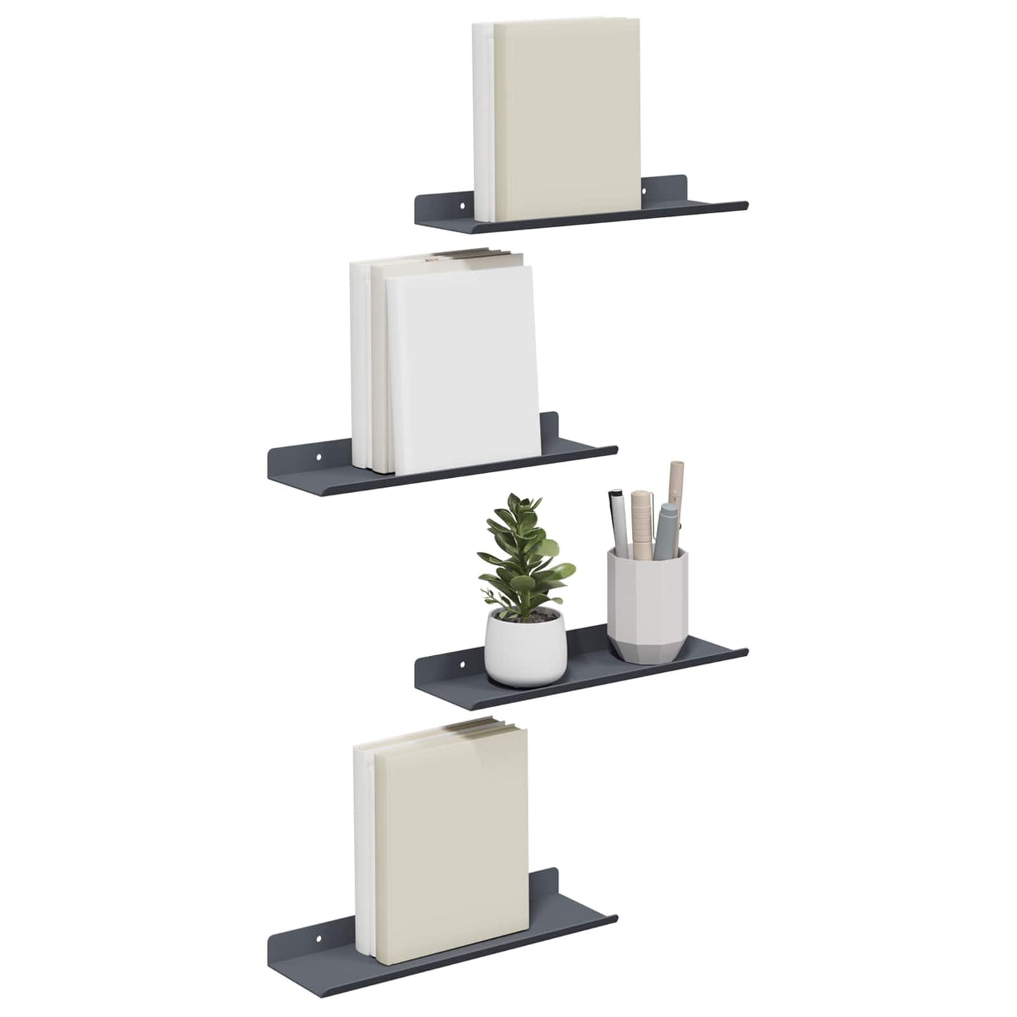 Drijvende plank 4 pcs Antraciet 30 x 9 x 2,5 cm Staal is nu te koop bij PeponiXL, paradijselijk wonen!