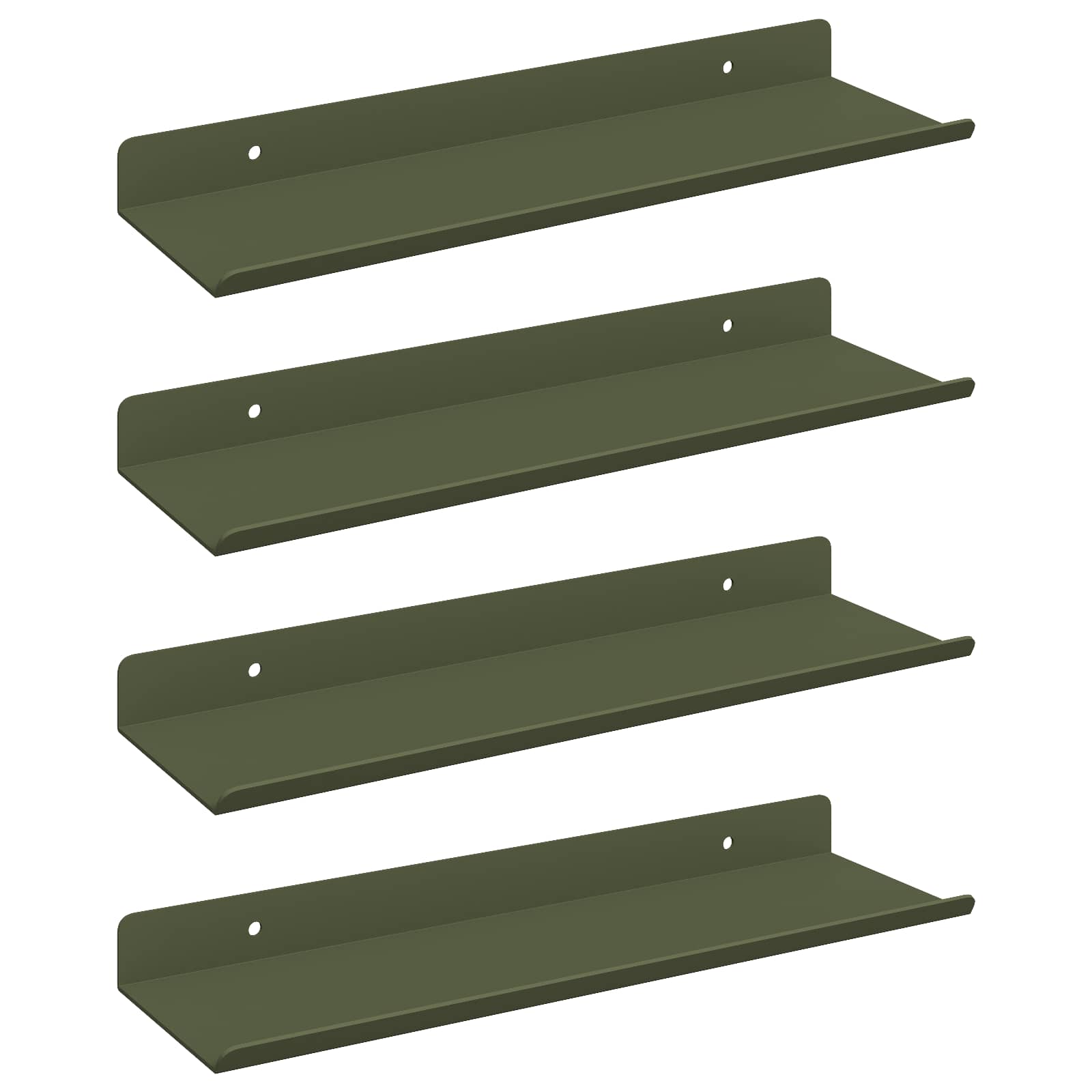 Drijvende plank 4 pcs Olijf Groen 30 x 9 x 2,5 cm Staal is nu te koop bij PeponiXL, paradijselijk wonen!