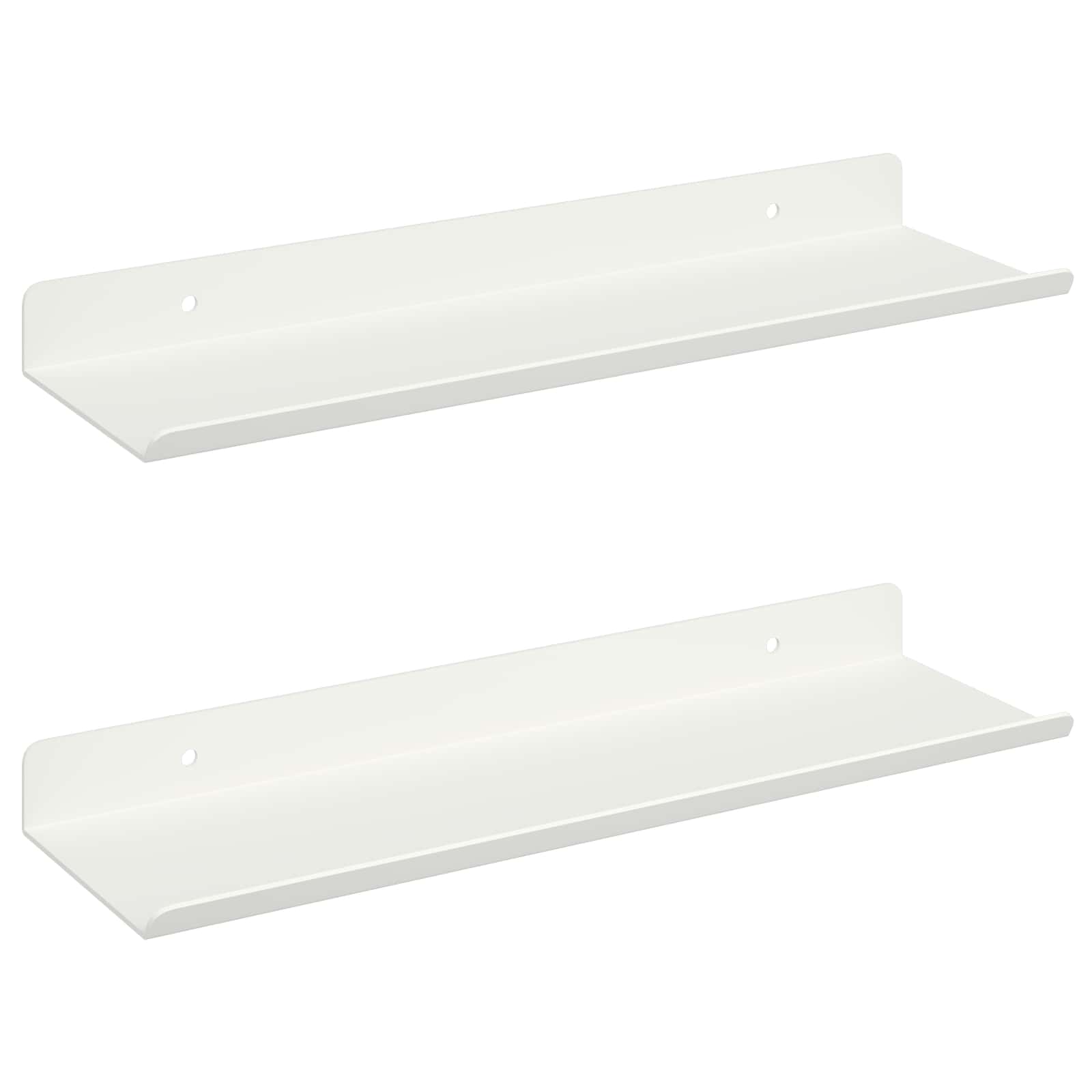 Drijvende plank Wandgemonteerd 2 pcs Wit 30 x 9 x 2,5 cm Staal is nu te koop bij PeponiXL, paradijselijk wonen!