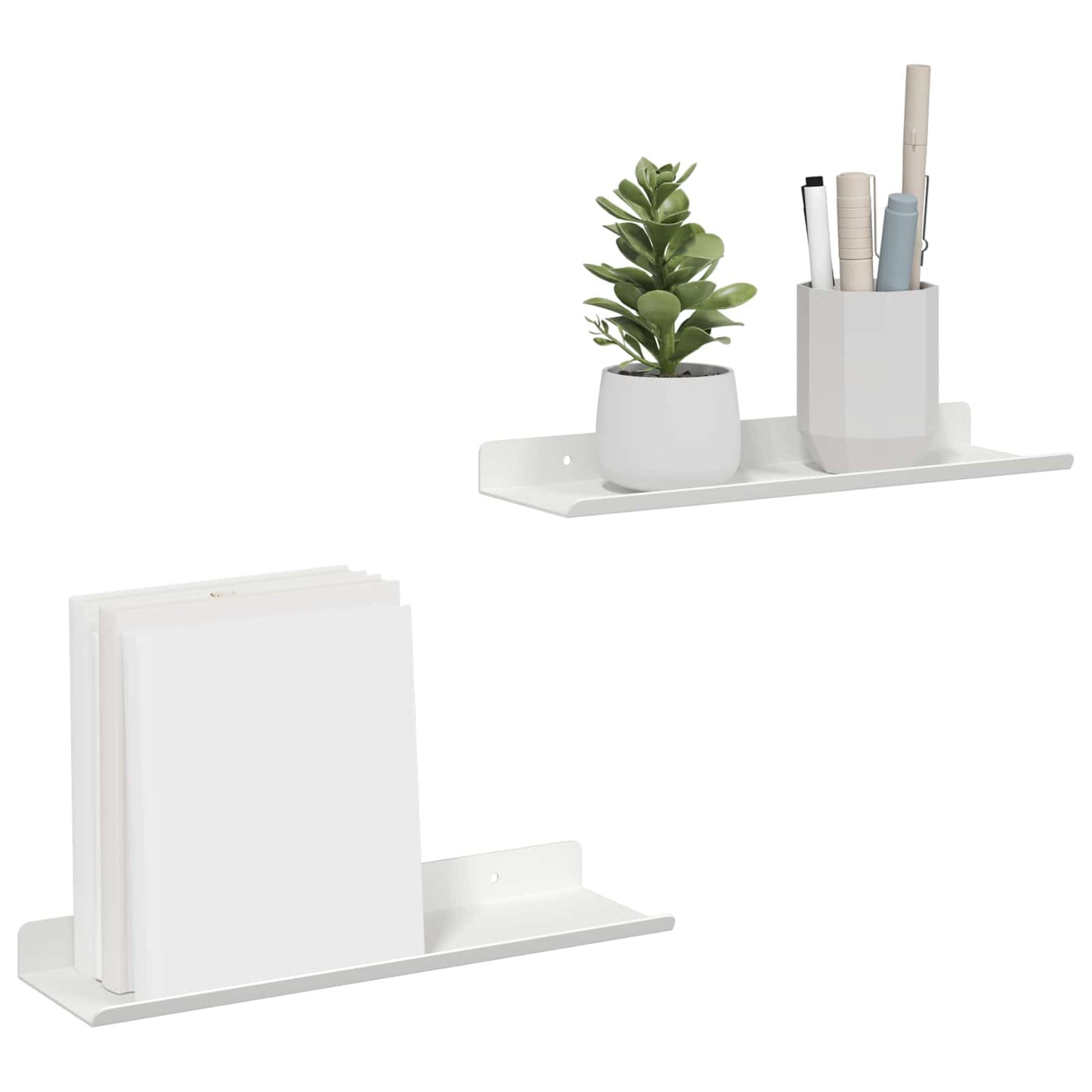 Drijvende plank Wandgemonteerd 2 pcs Wit 30 x 9 x 2,5 cm Staal is nu te koop bij PeponiXL, paradijselijk wonen!