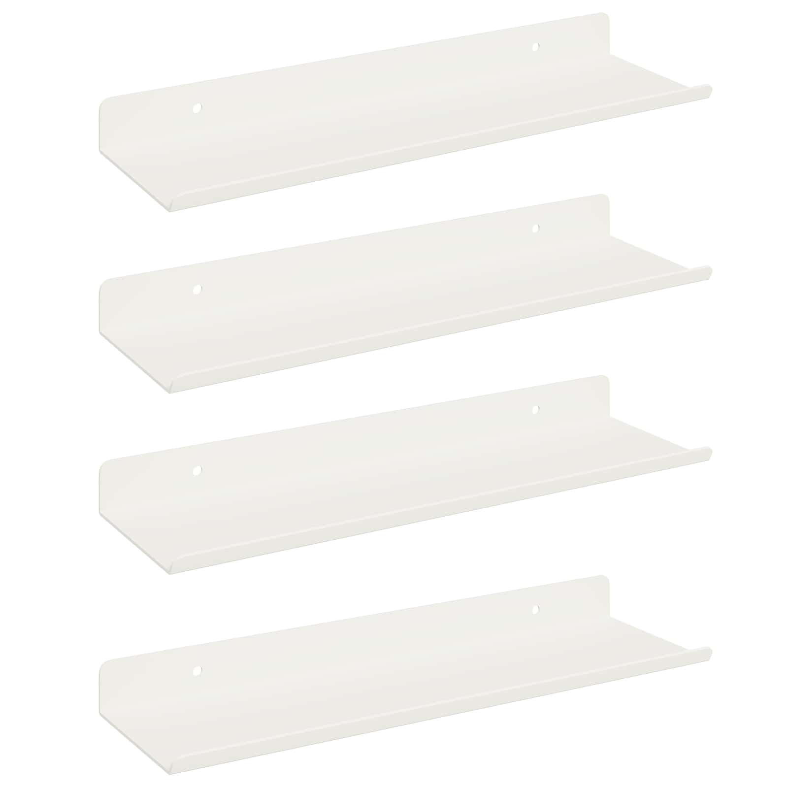 Drijvende plank Wandgemonteerd 4 pcs Wit 30 x 9 x 2,5 cm Staal is nu te koop bij PeponiXL, paradijselijk wonen!