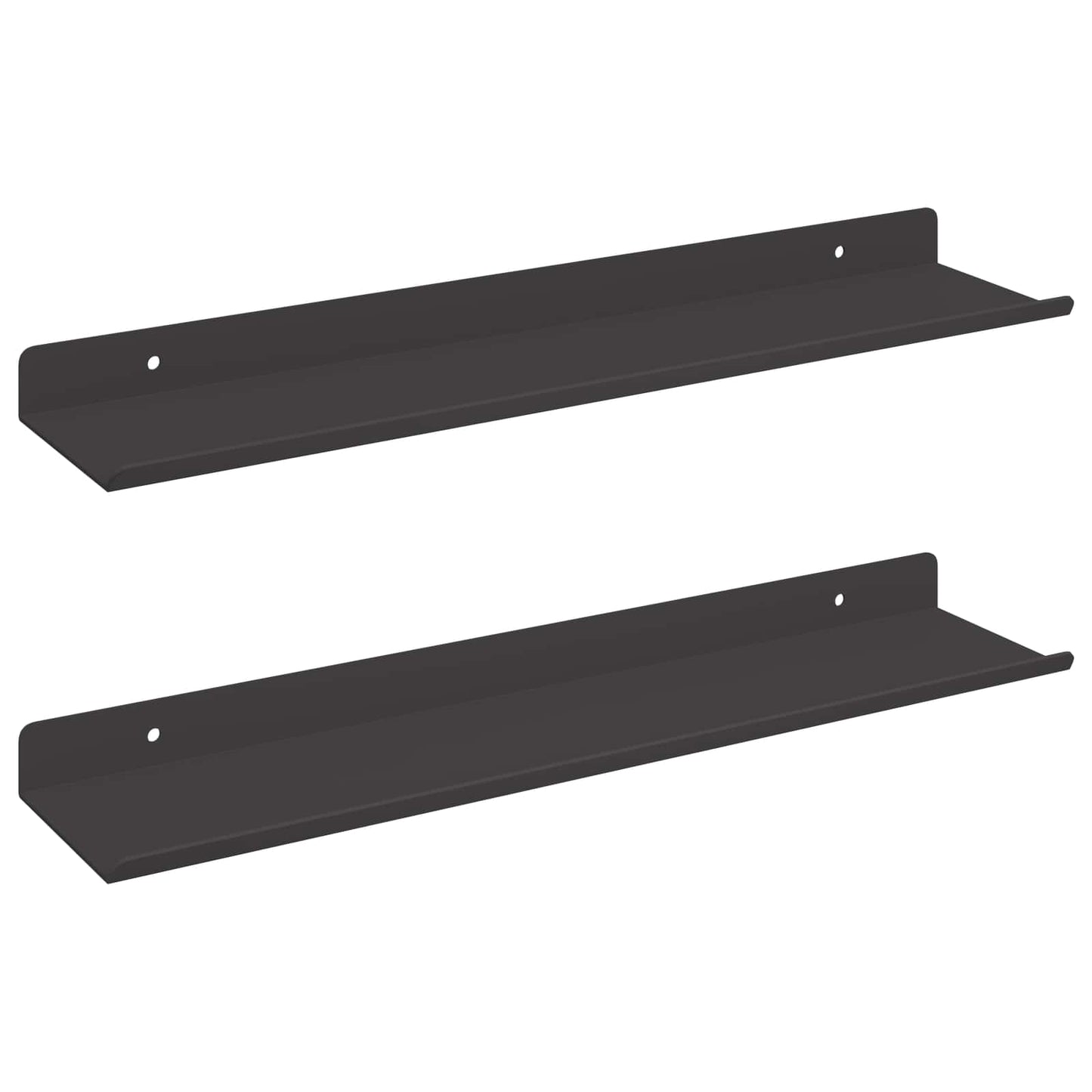 Drijvende plank 2 pcs Zwart 40 x 8,5 x 2,5 cm Staal is nu te koop bij PeponiXL, paradijselijk wonen!