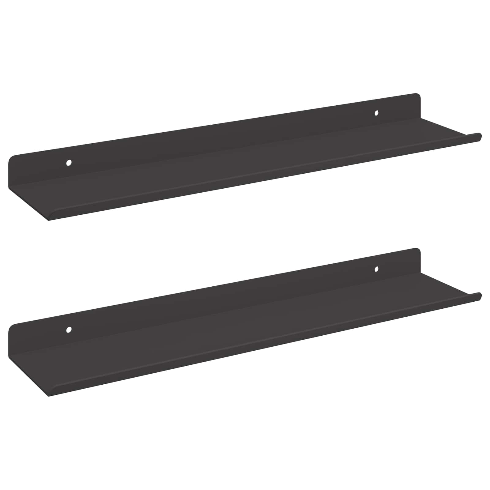 Drijvende plank 2 pcs Zwart 40 x 8,5 x 2,5 cm Staal is nu te koop bij PeponiXL, paradijselijk wonen!