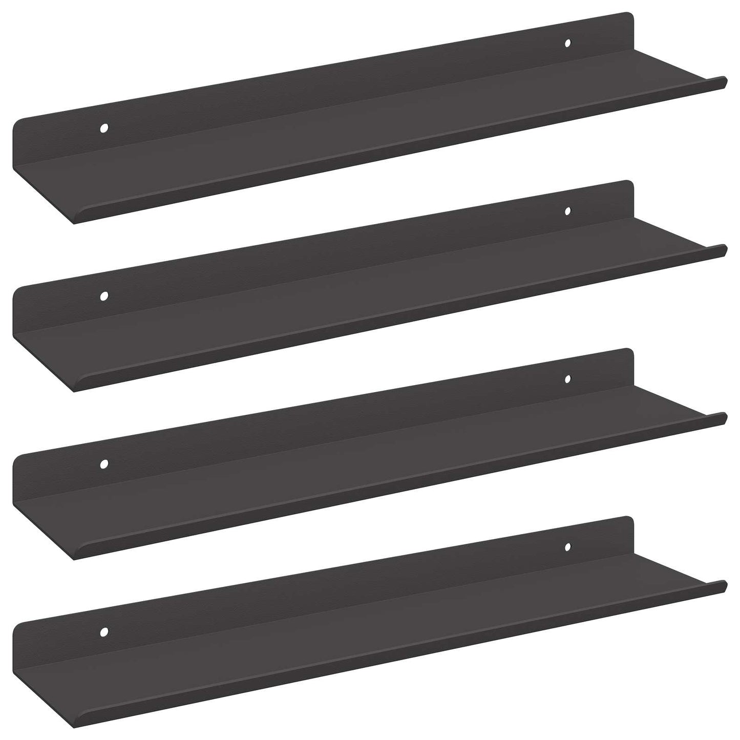 Drijvende plank 4 pcs Zwart 40 x 8,5 x 2,5 cm Staal is nu te koop bij PeponiXL, paradijselijk wonen!