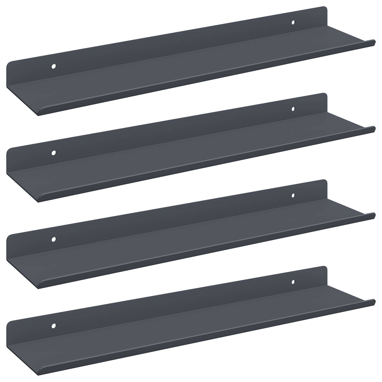 Drijvende plank 4 pcs Antraciet 40 x 8,5 x 2,5 cm Staal is nu te koop bij PeponiXL, paradijselijk wonen!