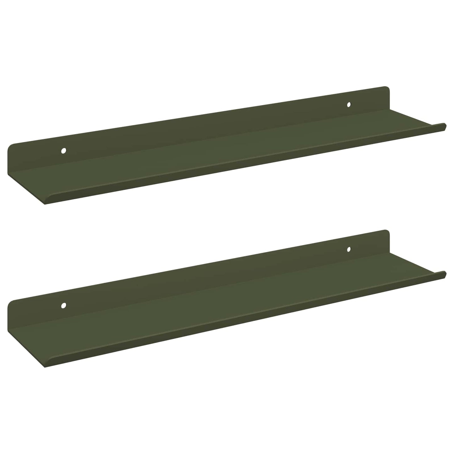 Drijvende plank 2 pcs Olijf Groen 40 x 8,5 x 2,5 cm Staal is nu te koop bij PeponiXL, paradijselijk wonen!