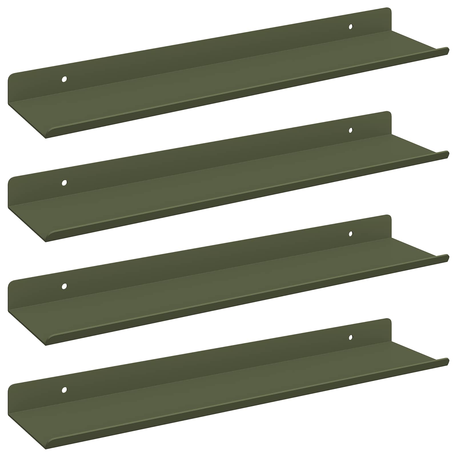 Drijvende plank 4 pcs Olijf Groen 40 x 9 x 2,5 cm Staal is nu te koop bij PeponiXL, paradijselijk wonen!