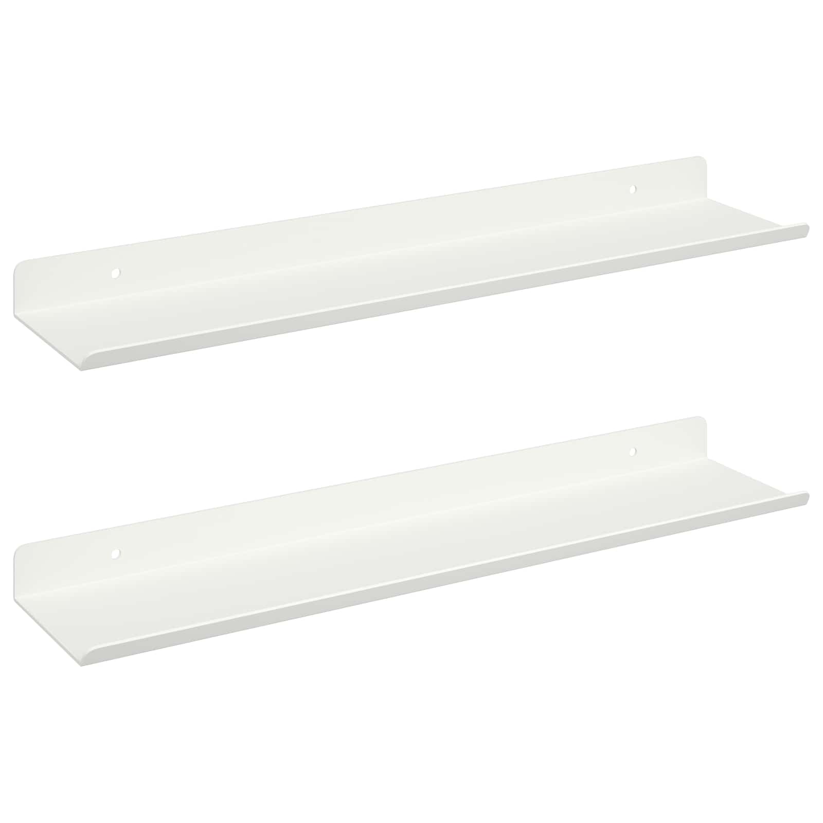 Drijvende plank 2 pcs Wit 40 x 8,5 x 2,5 cm Staal is nu te koop bij PeponiXL, paradijselijk wonen!