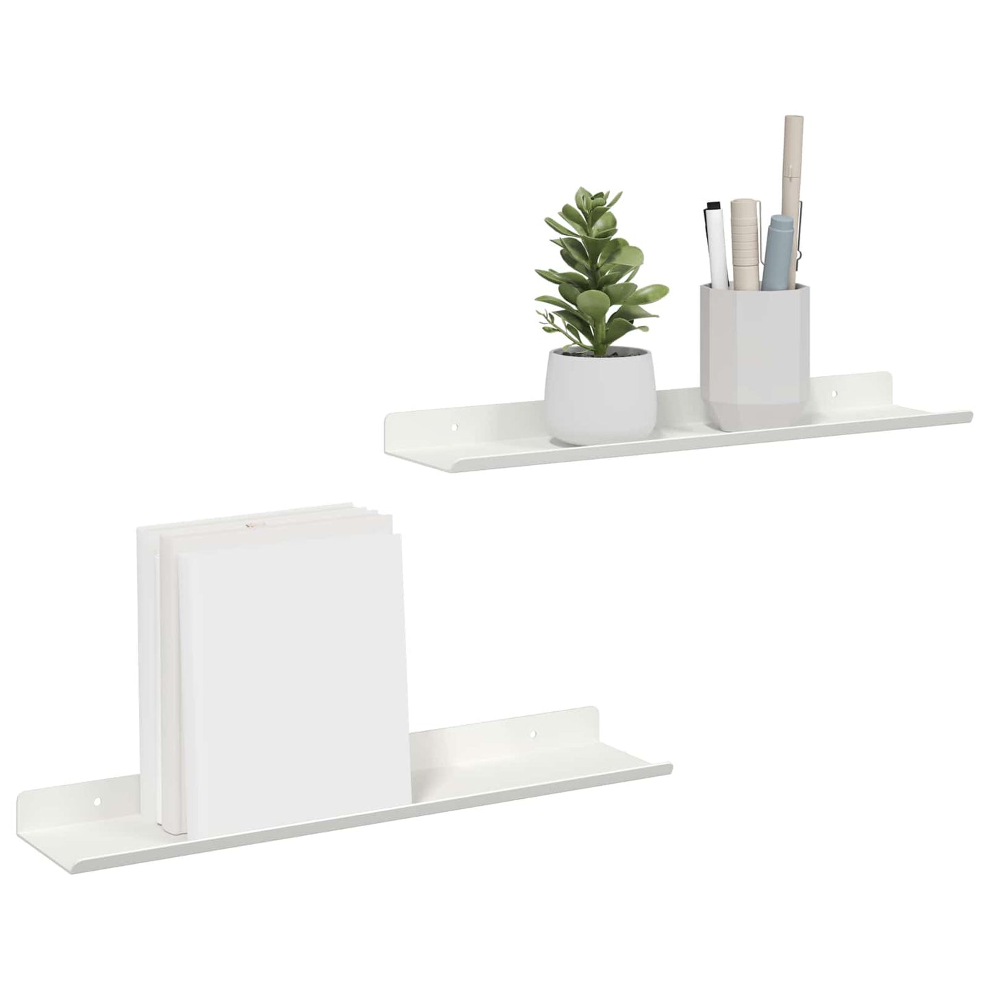 Drijvende plank 2 pcs Wit 40 x 8,5 x 2,5 cm Staal is nu te koop bij PeponiXL, paradijselijk wonen!