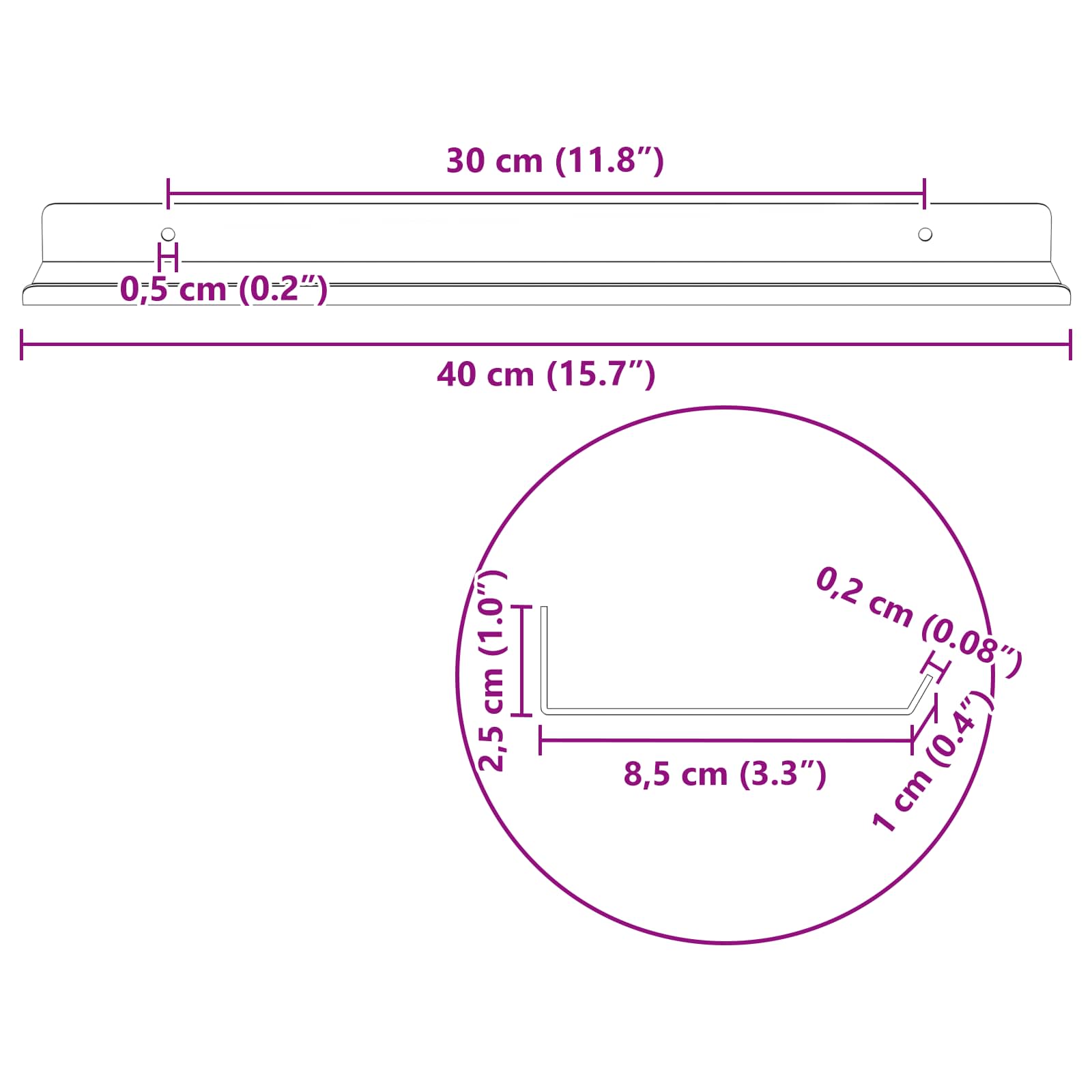 Drijvende plank 2 pcs Wit 40 x 8,5 x 2,5 cm Staal is nu te koop bij PeponiXL, paradijselijk wonen!