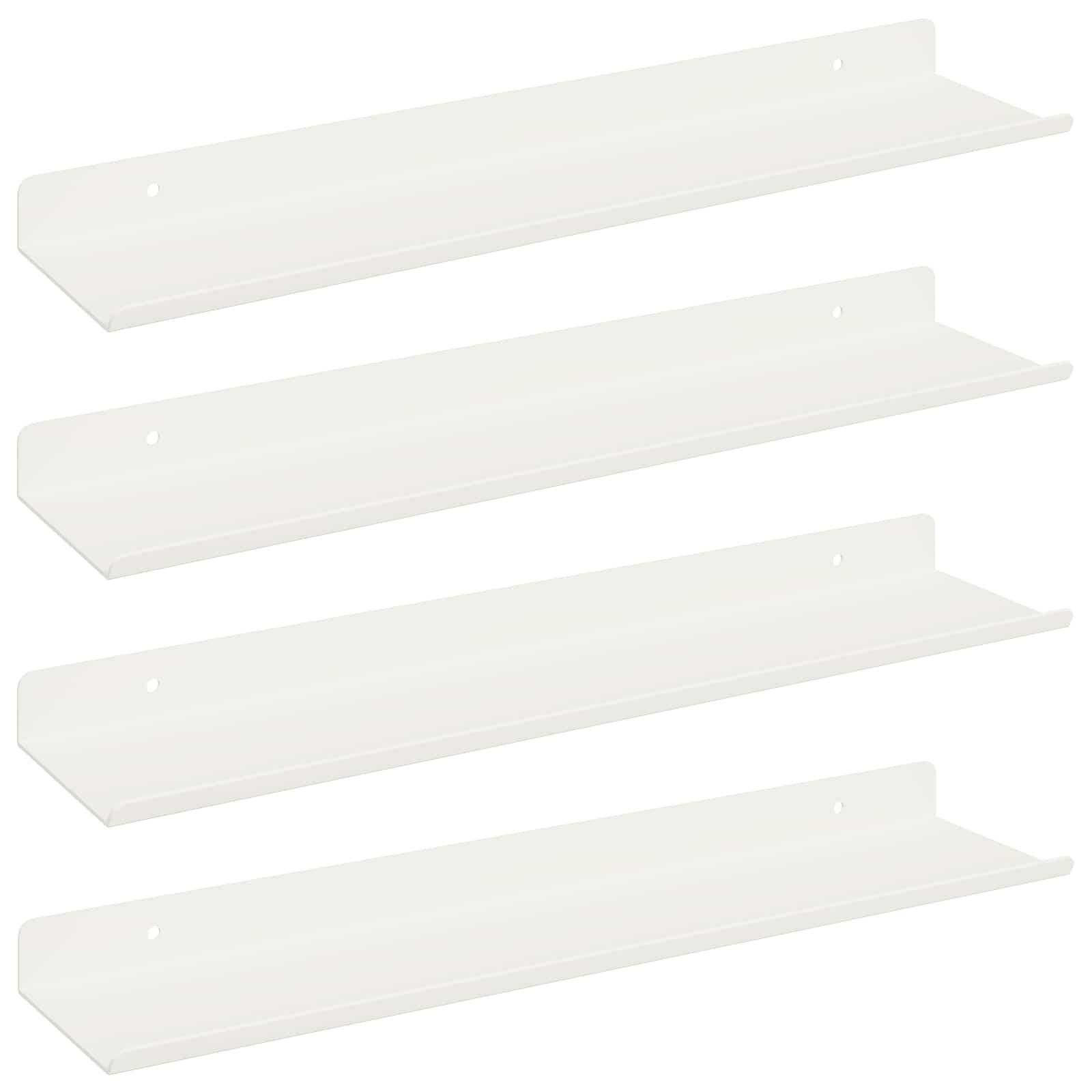 Drijvende plank Wandgemonteerd 4 pcs Wit 40 x 9 x 2,5 cm Staal is nu te koop bij PeponiXL, paradijselijk wonen!