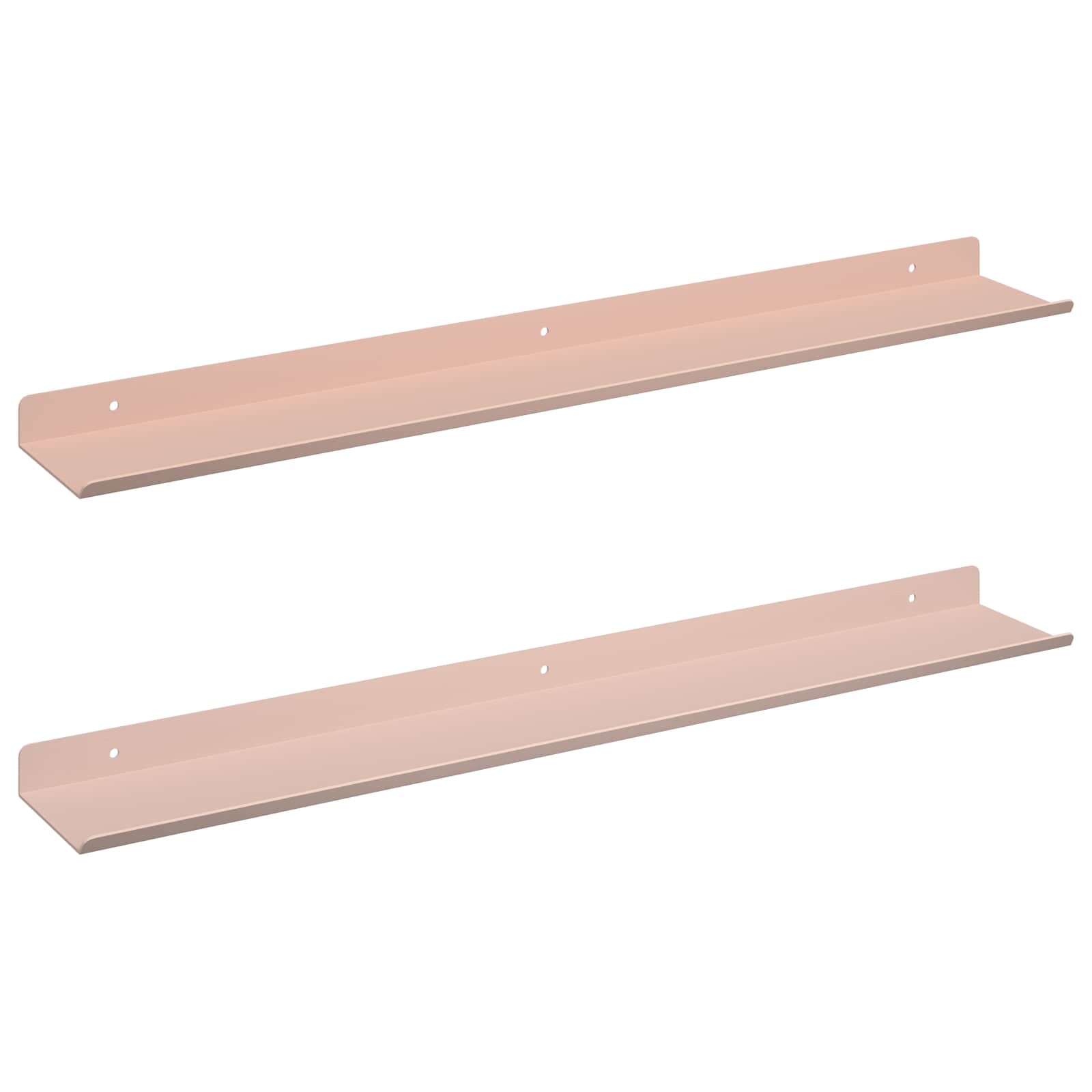 Drijvende plank Wandgemonteerd 2 pcs Roze 60 x 9 x 2,5 cm Staal is nu te koop bij PeponiXL, paradijselijk wonen!