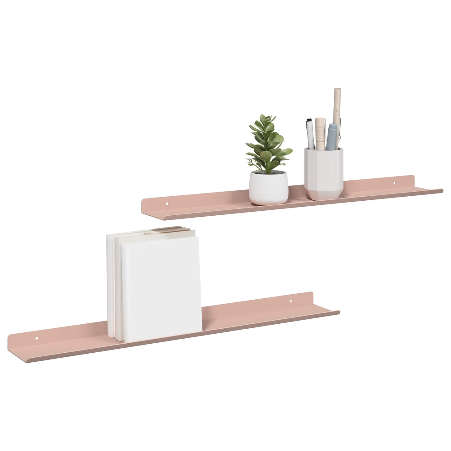 Drijvende plank Wandgemonteerd 2 pcs Roze 60 x 9 x 2,5 cm Staal is nu te koop bij PeponiXL, paradijselijk wonen!