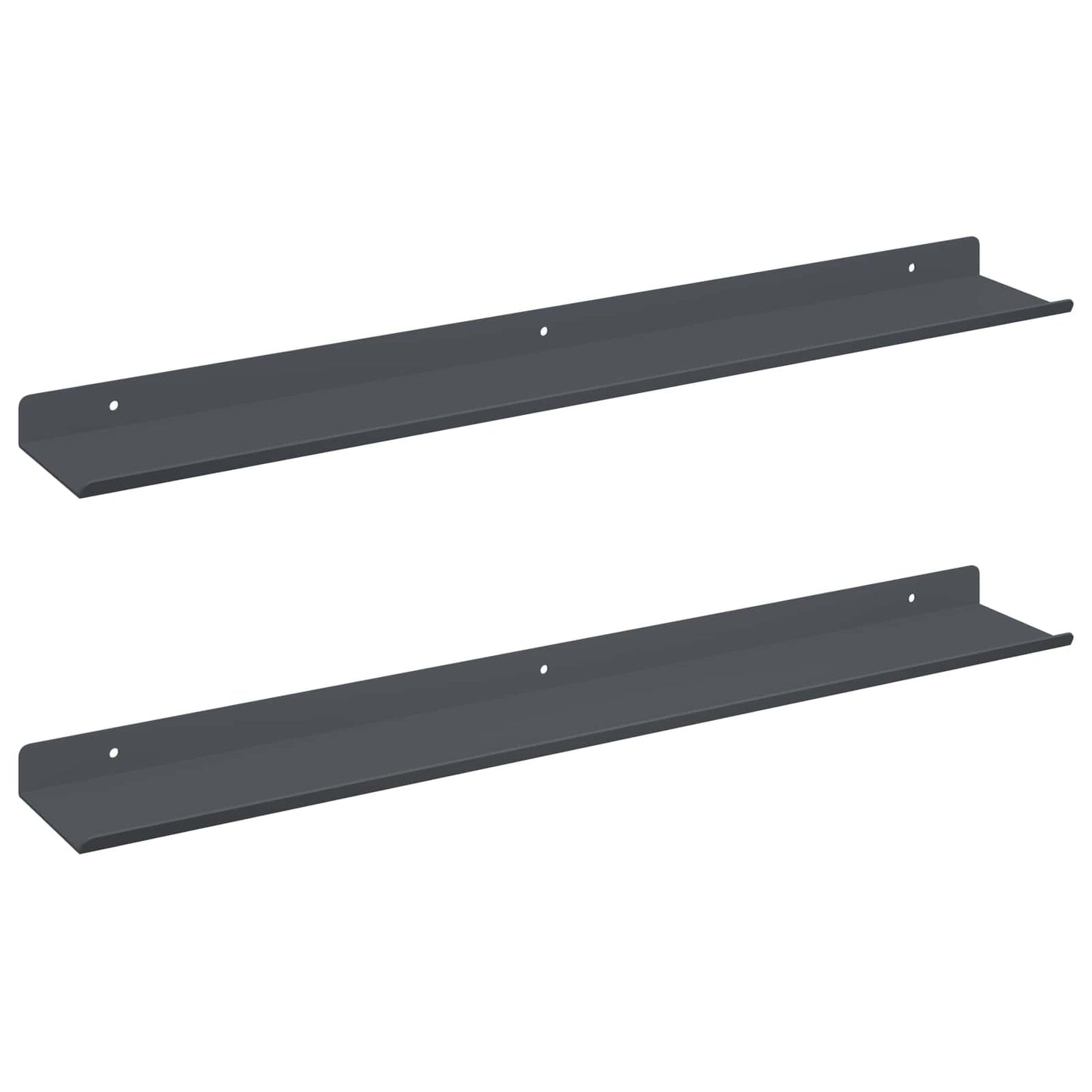 Drijvende plank 2 pcs Antraciet 60 x 8,5 x 2,5 cm Staal is nu te koop bij PeponiXL, paradijselijk wonen!