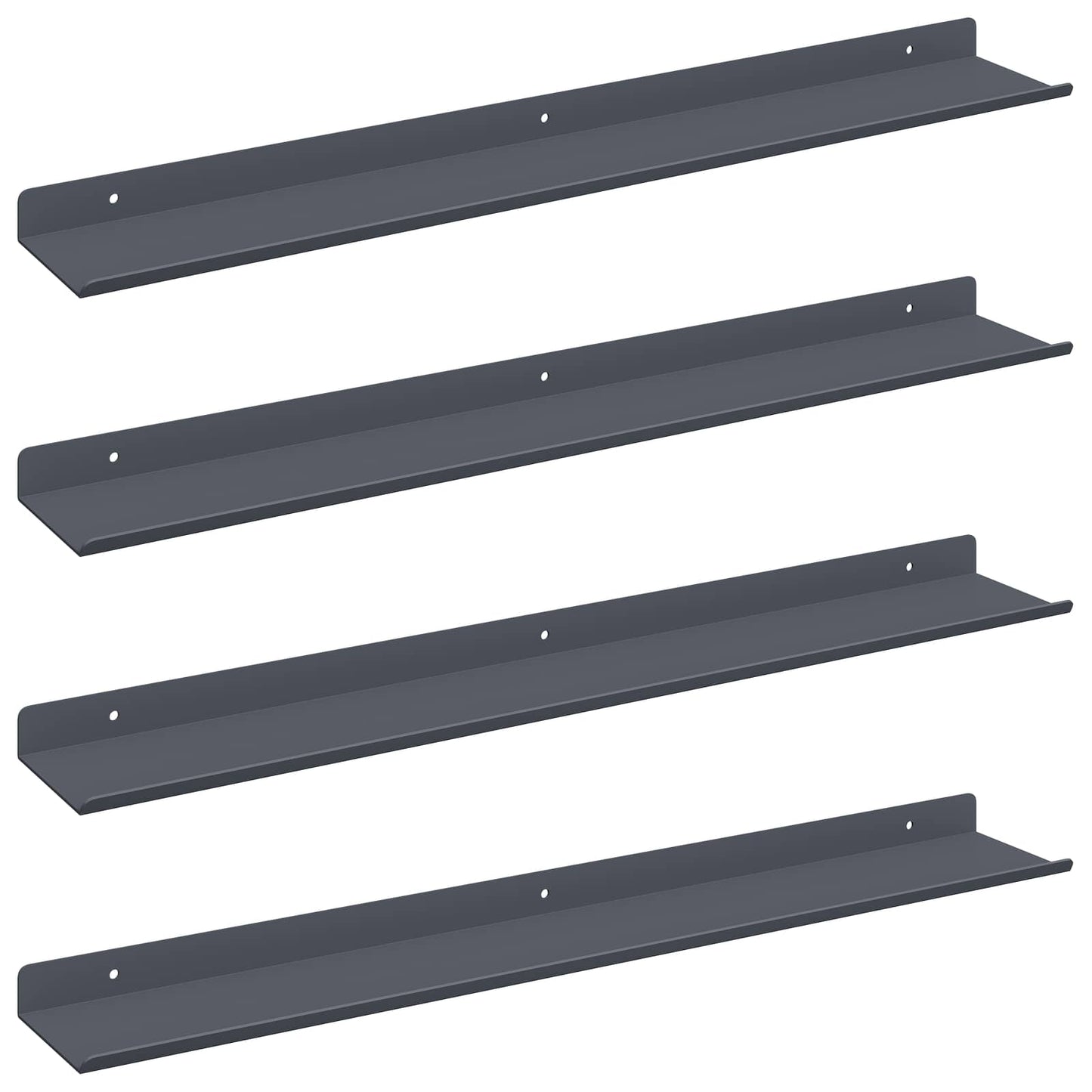 Drijvende plank 4 pcs Antraciet 60 x 8,5 x 2,5 cm Staal is nu te koop bij PeponiXL, paradijselijk wonen!