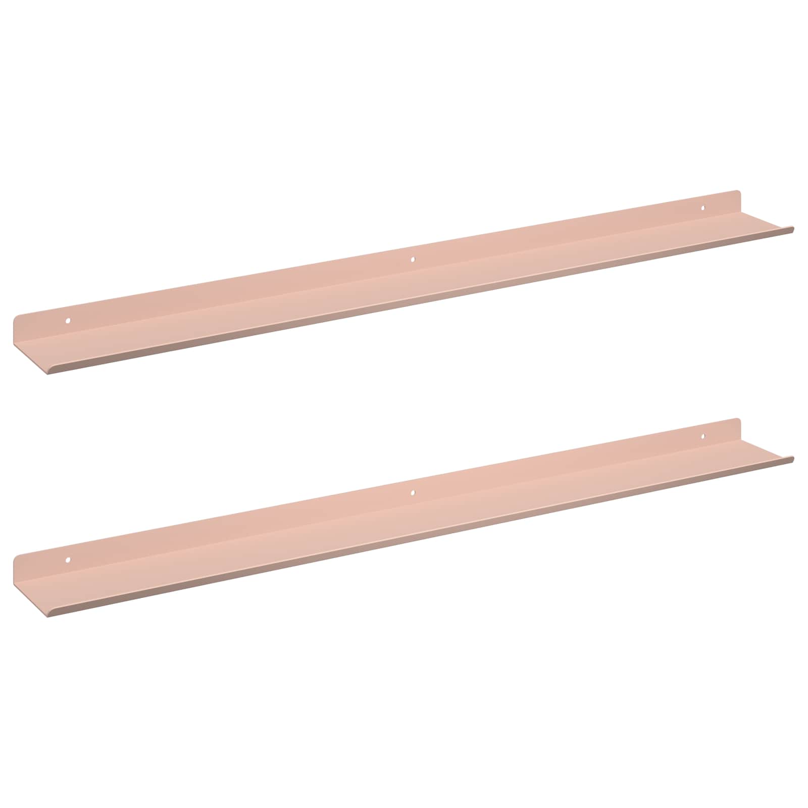 Drijvende plank Wandgemonteerd 2 pcs Roze 80 x 9 x 2,5 cm Staal is nu te koop bij PeponiXL, paradijselijk wonen!