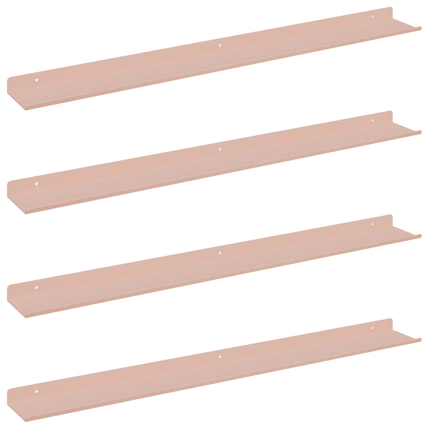Drijvende plank Wandgemonteerd 4 pcs Roze 80 x 9 x 2,5 cm Staal is nu te koop bij PeponiXL, paradijselijk wonen!