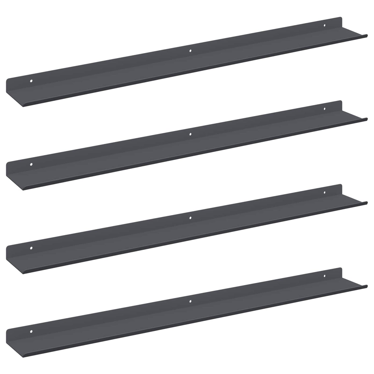 Drijvende plank 4 pcs Antraciet 80 x 9 x 2,5 cm Staal is nu te koop bij PeponiXL, paradijselijk wonen!