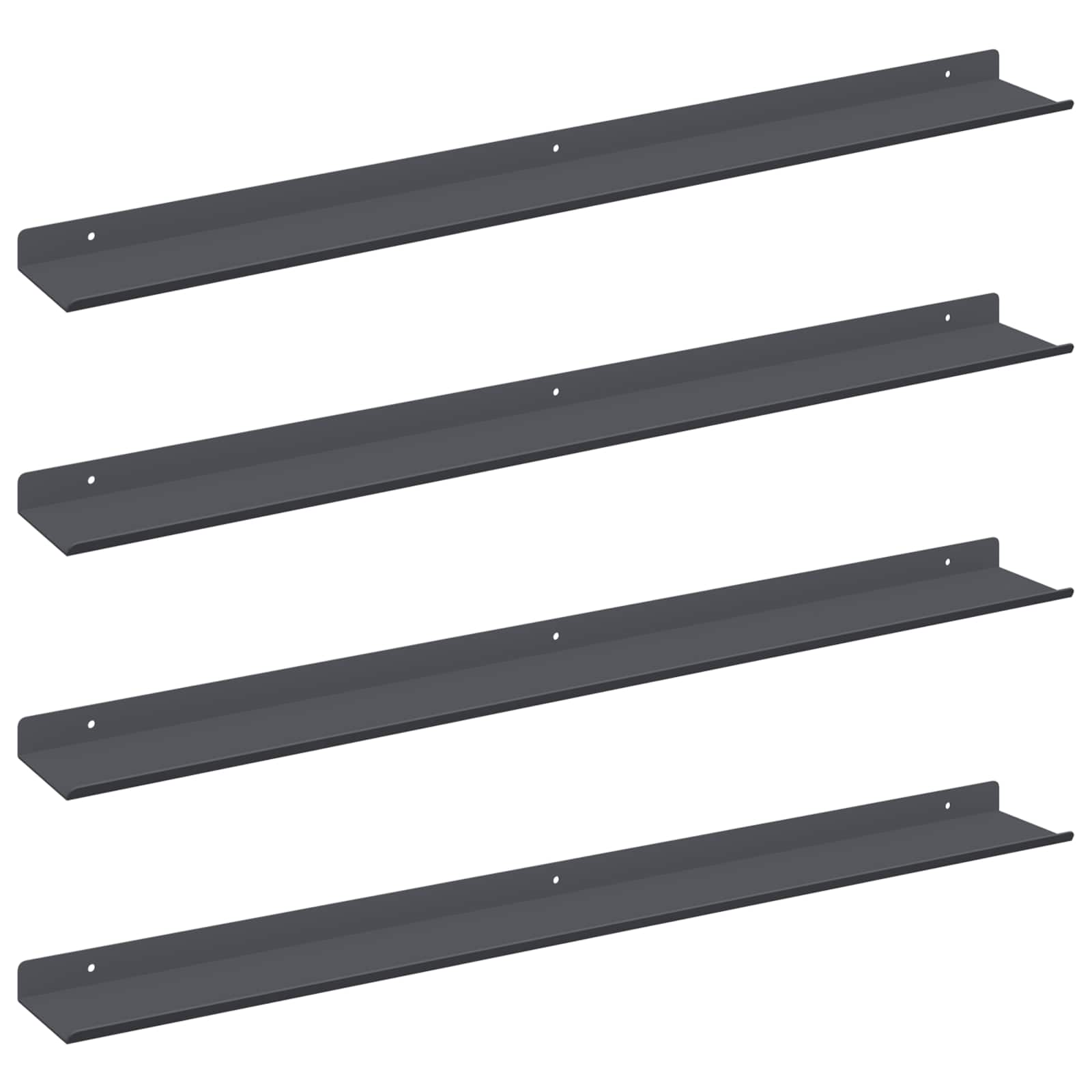 Drijvende plank 4 pcs Antraciet 80 x 9 x 2,5 cm Staal is nu te koop bij PeponiXL, paradijselijk wonen!