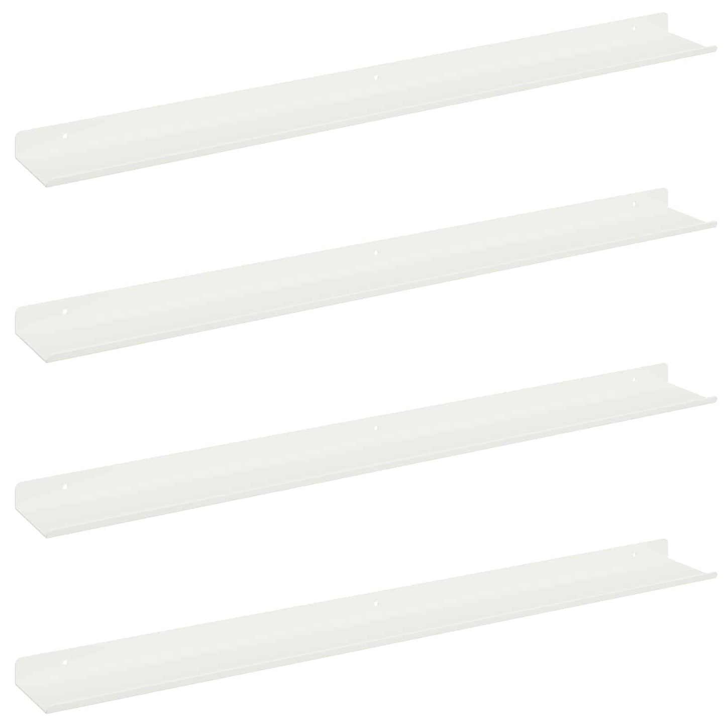 Drijvende plank Wandgemonteerd 4 pcs Wit 80 x 9 x 2,5 cm Staal is nu te koop bij PeponiXL, paradijselijk wonen!