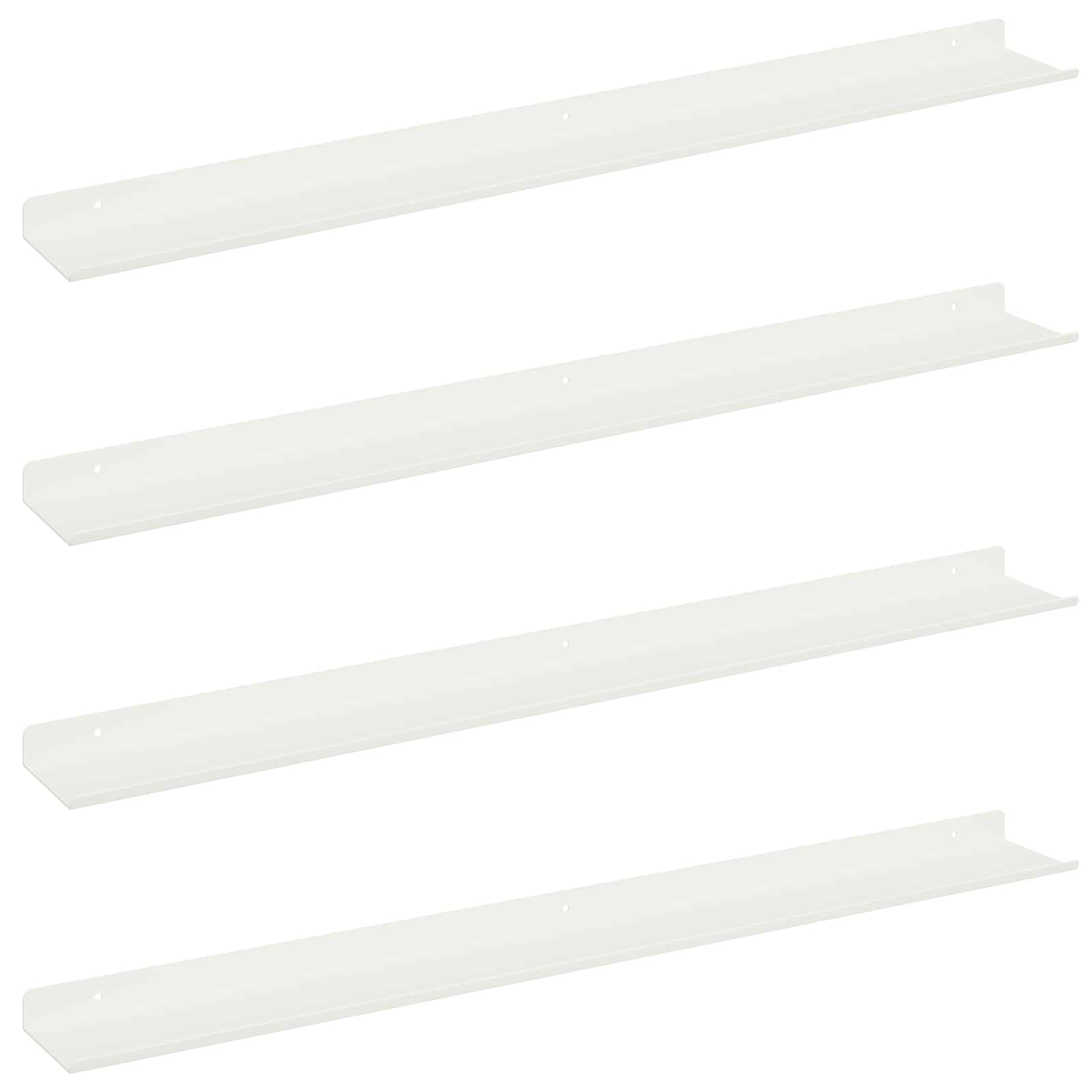 Drijvende plank Wandgemonteerd 4 pcs Wit 80 x 9 x 2,5 cm Staal is nu te koop bij PeponiXL, paradijselijk wonen!