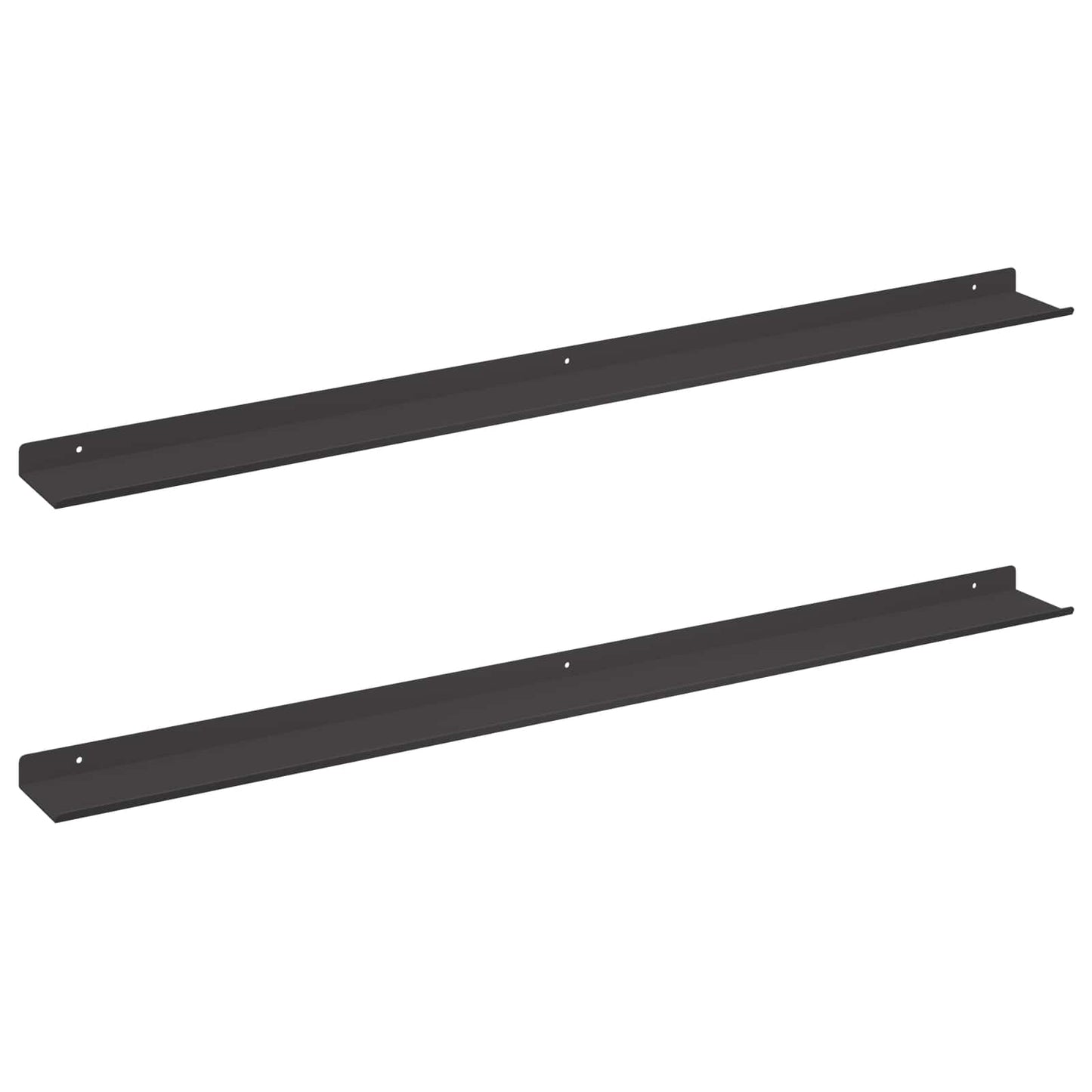 Drijvende plank 2 pcs Zwart 100 x 9 x 2,5 cm Staal is nu te koop bij PeponiXL, paradijselijk wonen!
