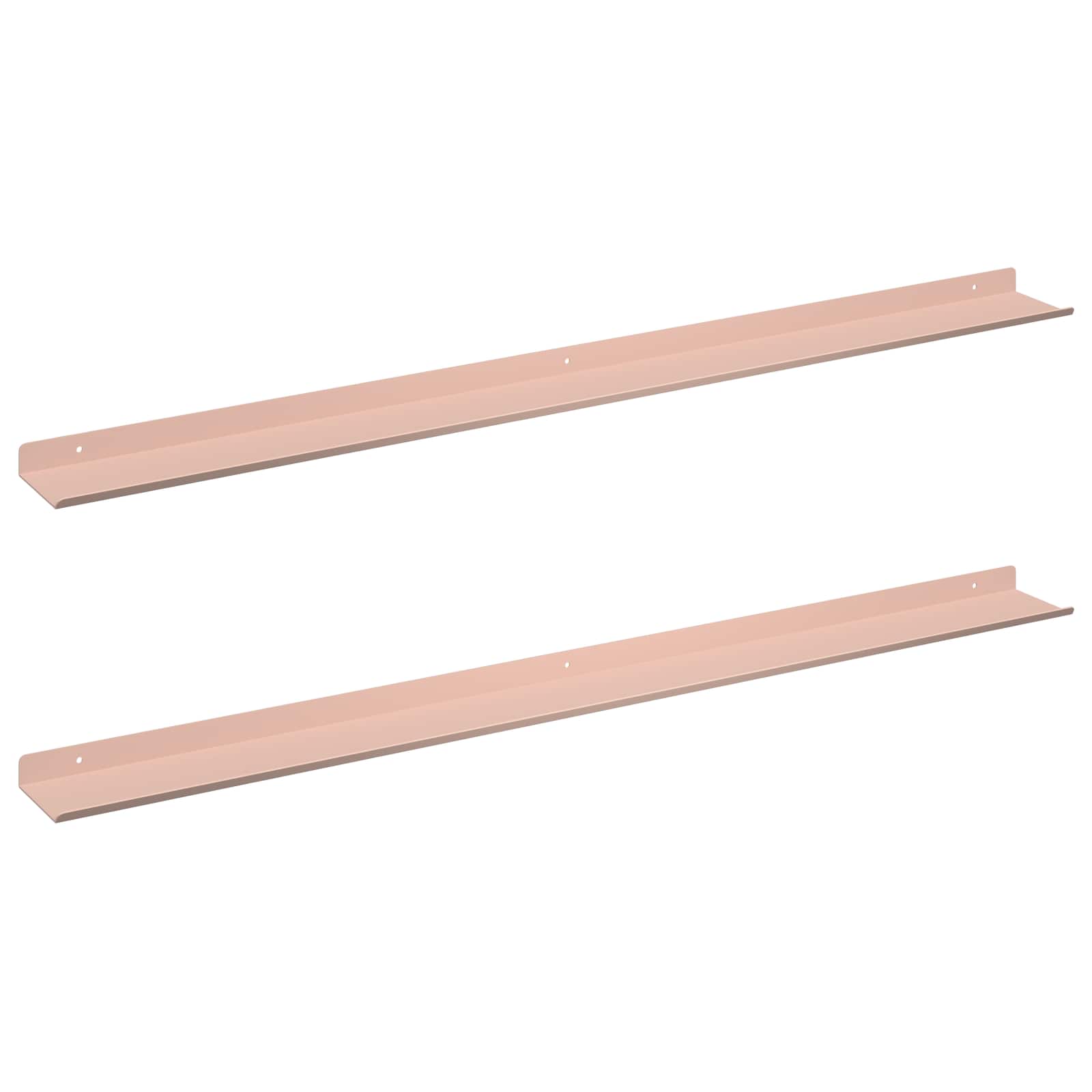 Drijvende plank 2 pcs Roze 100 x 9 x 2,5 cm Staal is nu te koop bij PeponiXL, paradijselijk wonen!