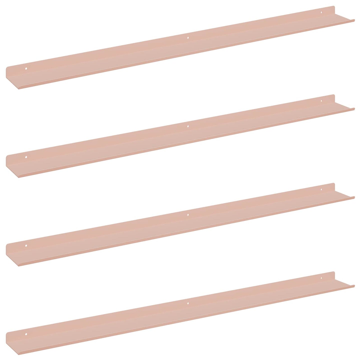 Drijvende plank 4 pcs Roze 100 x 9 x 2,5 cm Staal is nu te koop bij PeponiXL, paradijselijk wonen!